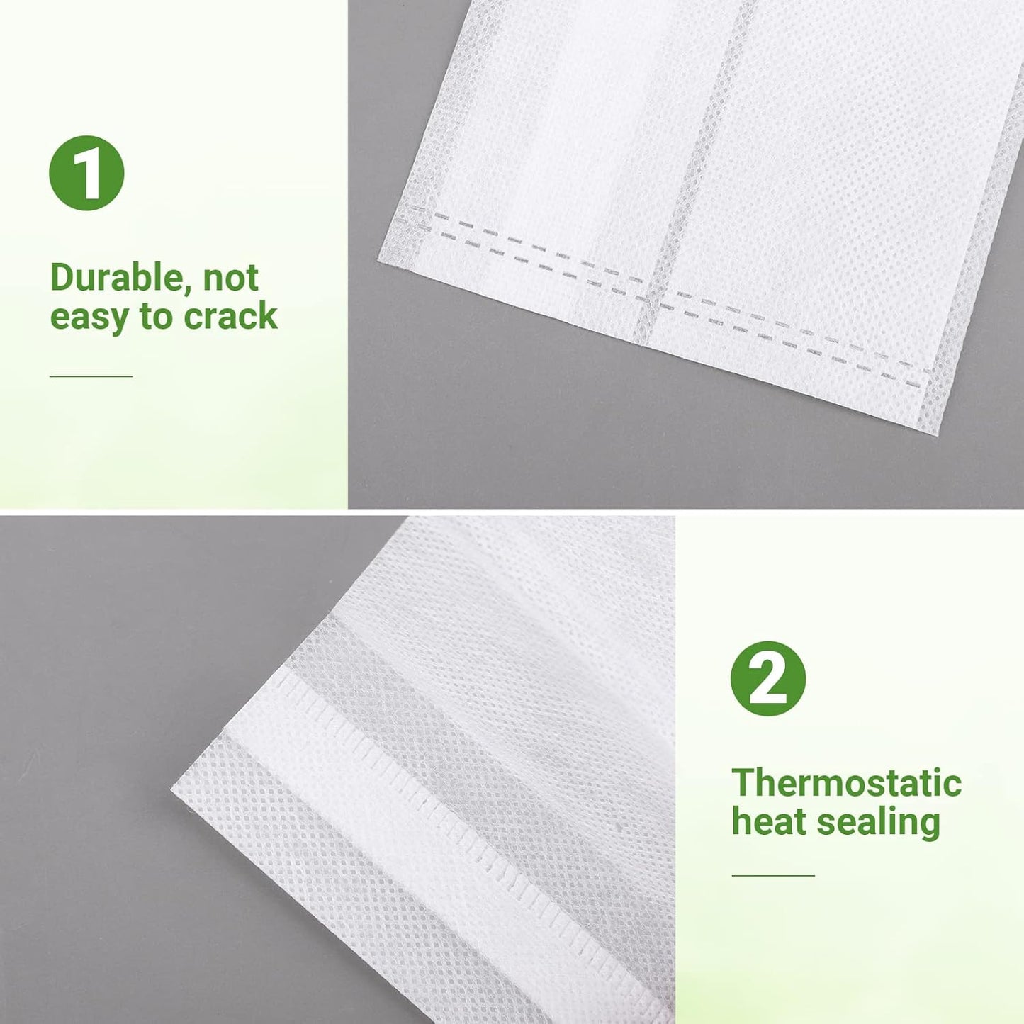 GREANER 200 PCS Nursery Grow Bags, 7.8x8.6 inch Fabric Seedling Plant Grow Bags, Vegetables Fabric Plant Pots for Gardening Seed Starts - White