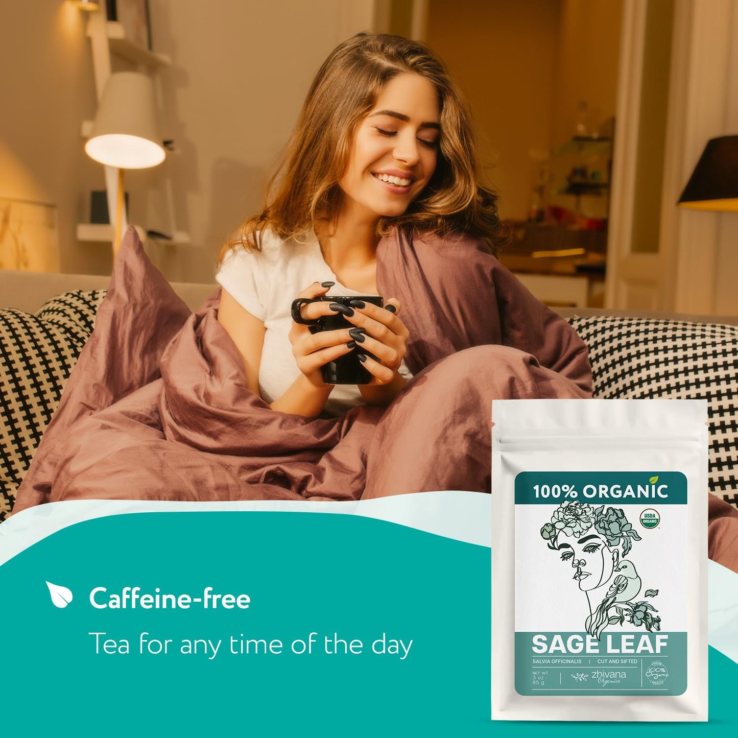 Organic Sage Leaf (4 oz.) (Salvia officinalis) – Loose Dried Leaves – Edible Grade for Tea, Seasoning & Herbal Uses