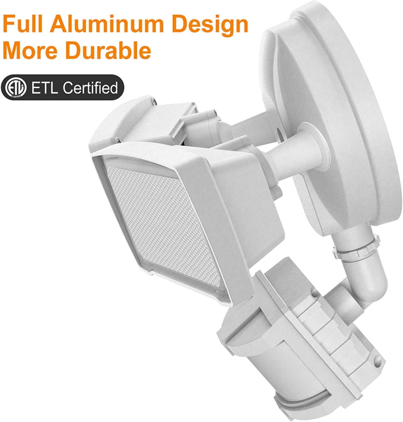 LEPOWER LED Motion Sensor Security Lights Outdoor, 30W 3200LM, 5500K, IP65 Waterproof, 2 Head Motion Detector Flood Light for Garage, Yard, Porch, White (NOT Solar Powered)