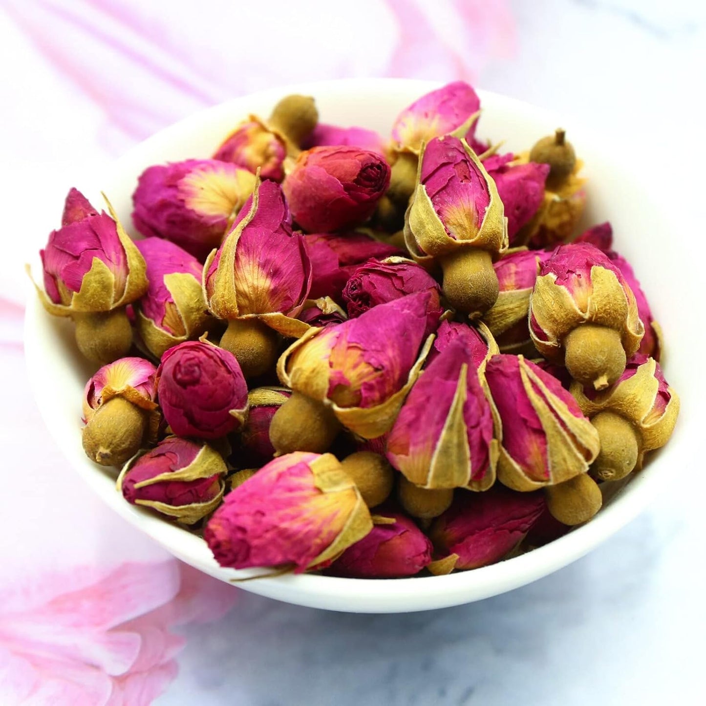 FullChea - 100% Pure Natural Dried Rose Buds - 4oz/114g - Premium Food-grade Fragrant Rosebuds Dried Flowers - Perfect Choice For Rose Tea, Baking, Crafting, Soap Making