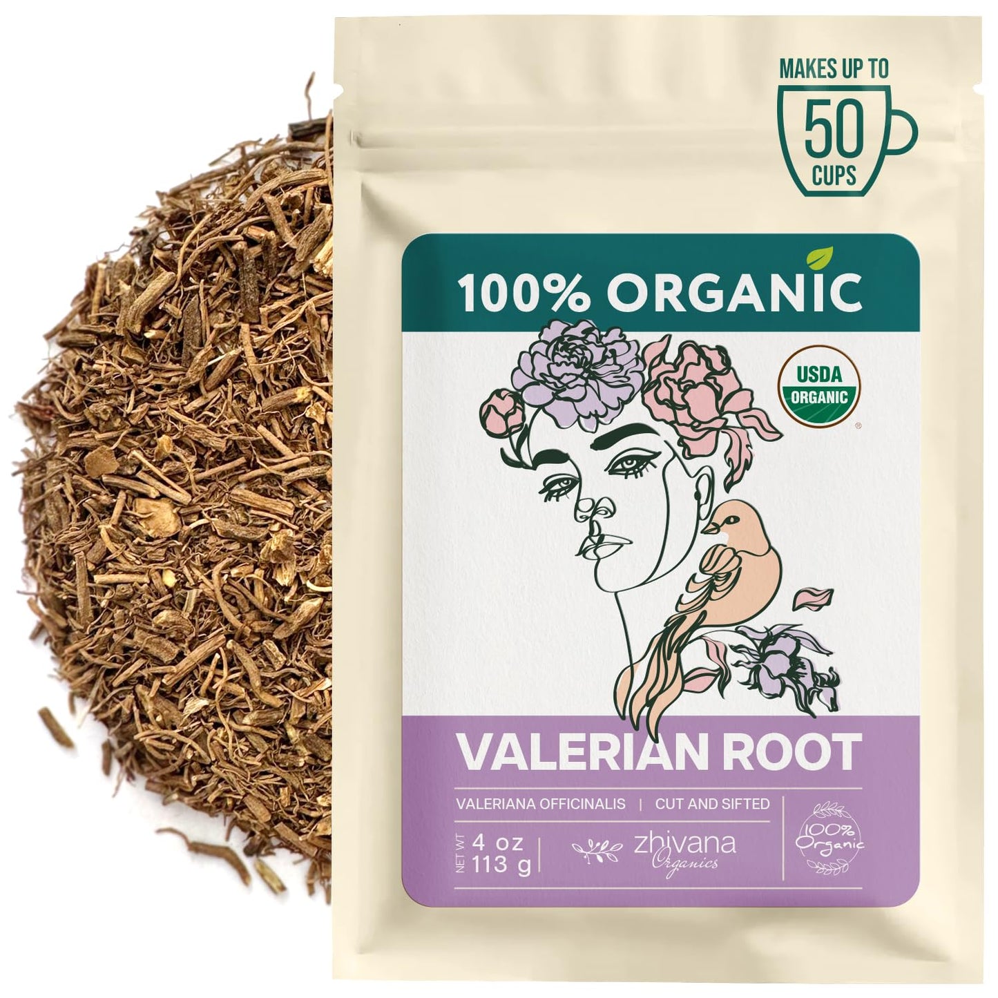 Organic Valerian Root Tea (4oz.) - Te De Valeriana Organica Para Dormir y Ansiedad - Valerian Tea - Valarian Roots Herb to Support Sleep, Healthy Stress Response, Relax Muscles
