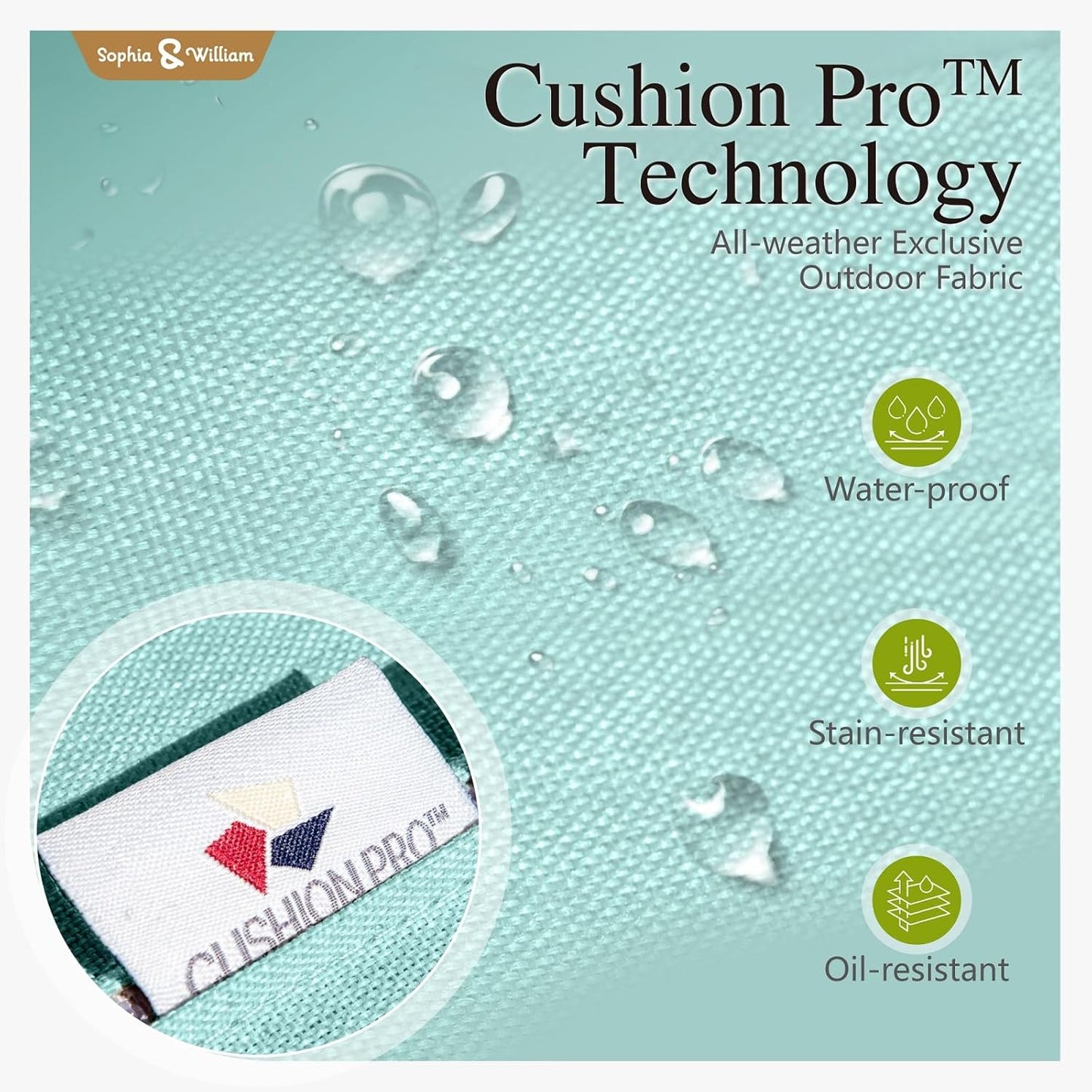 Sophia & William Outdoor Wicker Sectional Sofa Set, 9 Piece Half Moon Curved Patio Furniture Modern Round Outdoor Couch Conversation Set with Ottoman for Backyard, Pool, Garden(Aqua Blue)