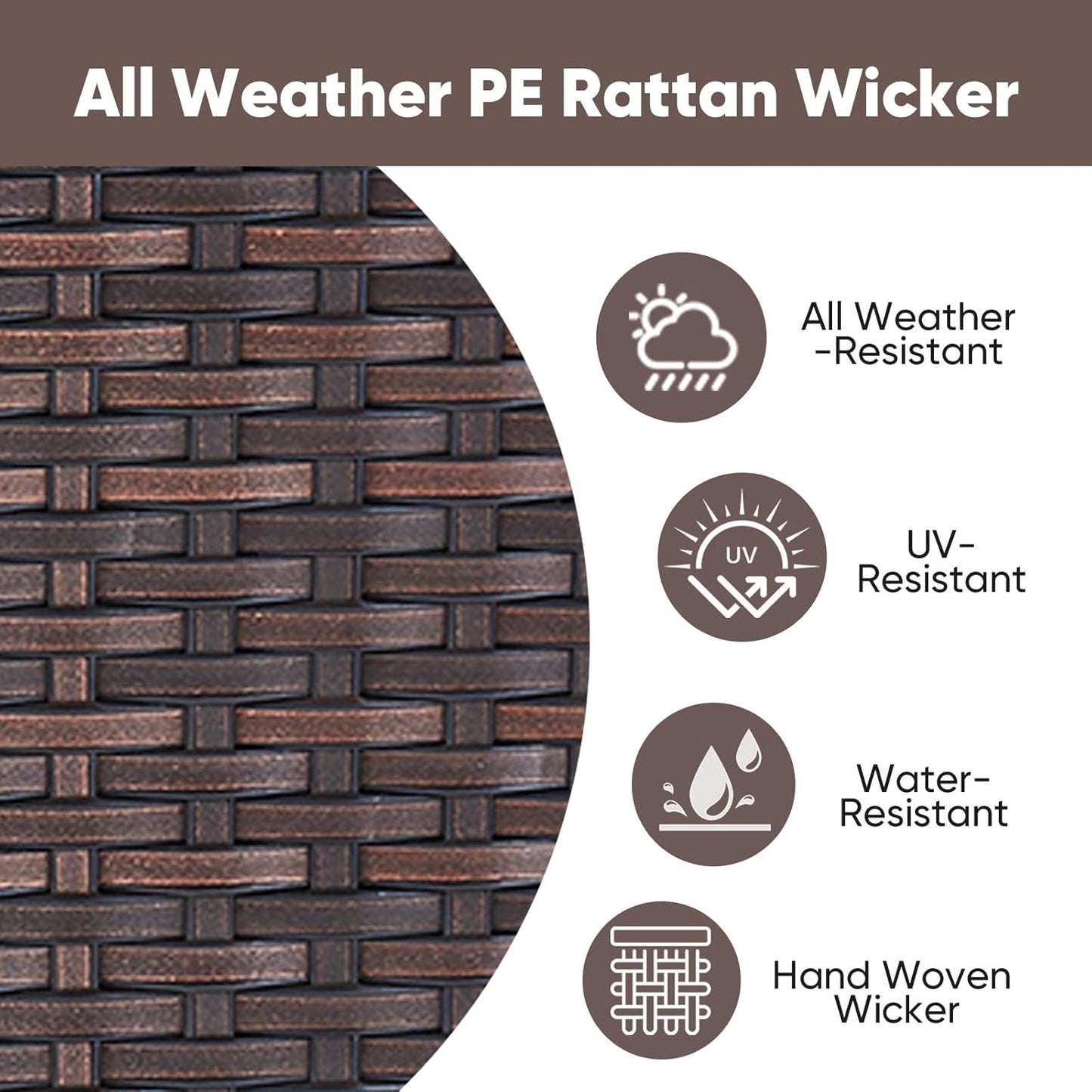 HUMMUH Patio Furniture Set,9 Pieces Outdoor Modular Sectional Couch Chairs with Ottomans,All Weather PE Wicker Patio Conversation Sets for Garden Porch Backyard