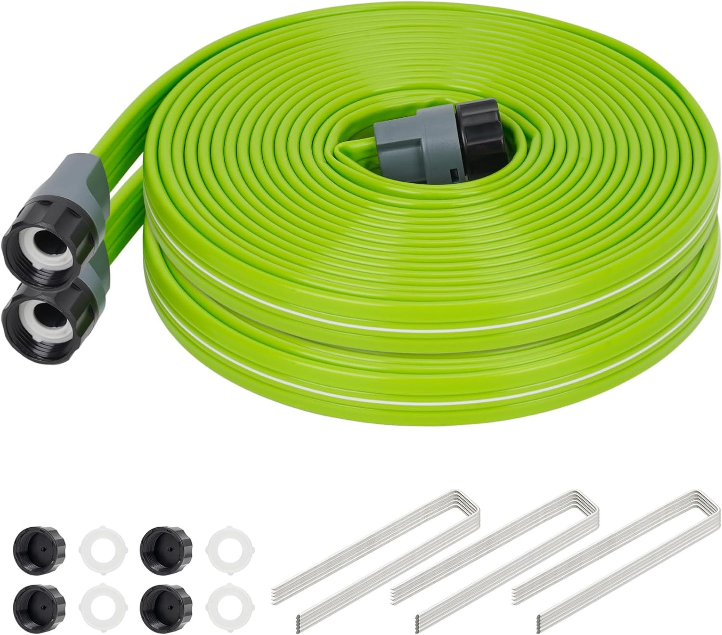 Sprinkler Soaker Hose 25FT 2Pack, Watering Hose with Holes, High-Efficiency Sprinklers System for Garden and Lawn with Staples