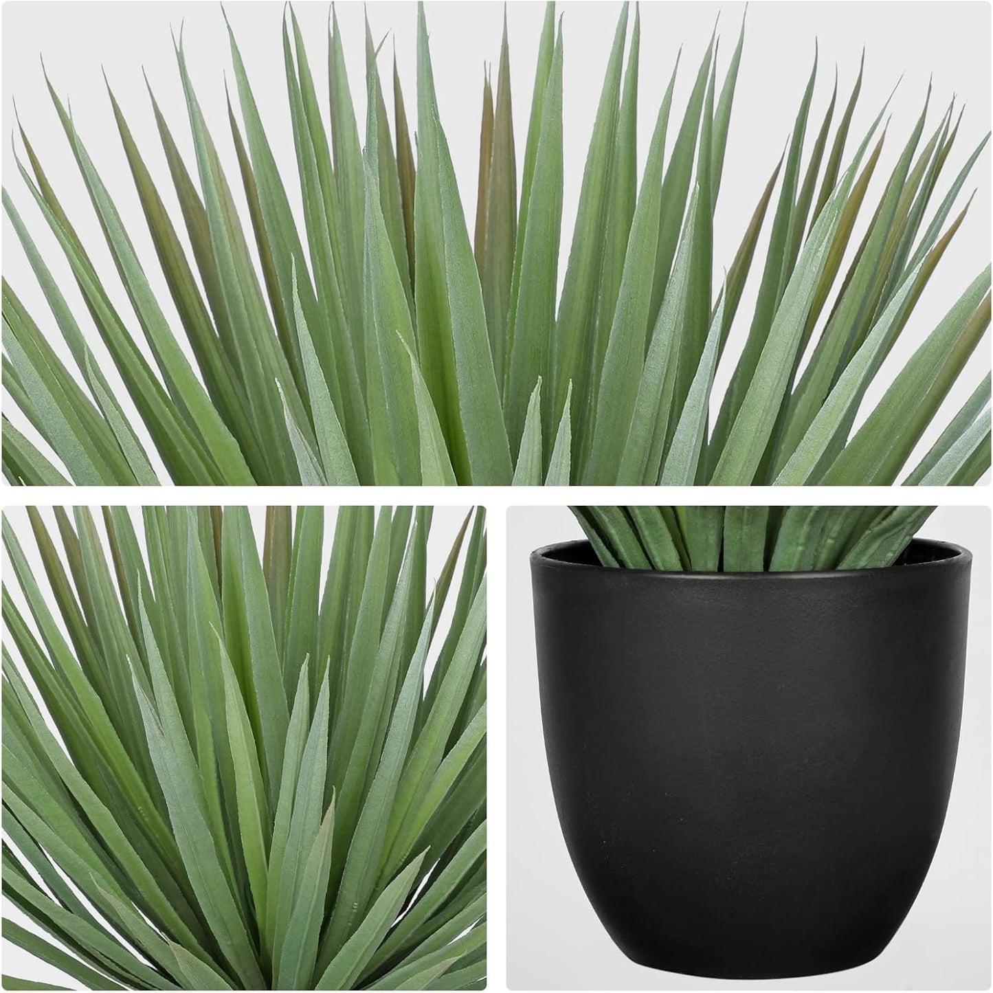 Briful Artificial Agave Plant – 18.1" Tall Faux Agave Plants in Black Pot, Realistic Fake Tropical Plants for Indoor and Outdoor Decor, Artificial Plants for Home, Office, Patio, Garden Decoration