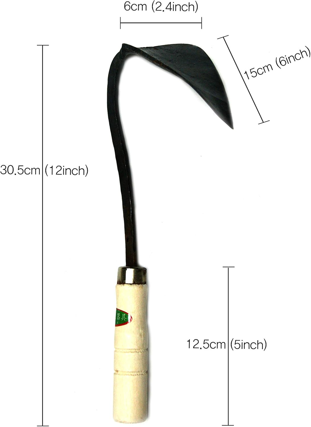 JGI HOMI 2 - Hoe Garden Tool for Weeding, Gardening, harvesting, and Planting, Korean Homi Hand Plow, Durable, Sharp, and Ergonomic