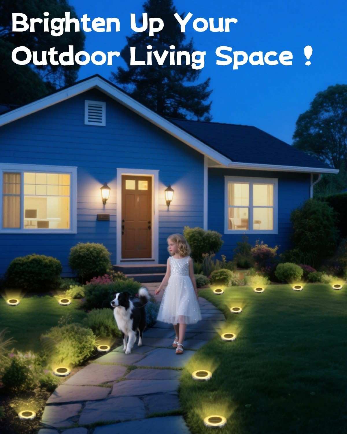 Mini Solar Ground Lights Outdoor 24 Pack Waterproof Upgraded Anti-Rust Solar Flat Garden Lights Stainless Steel Solor Powered Disc Landscape Light for Pathway Walkway Yard Lawn Patio-Warm White