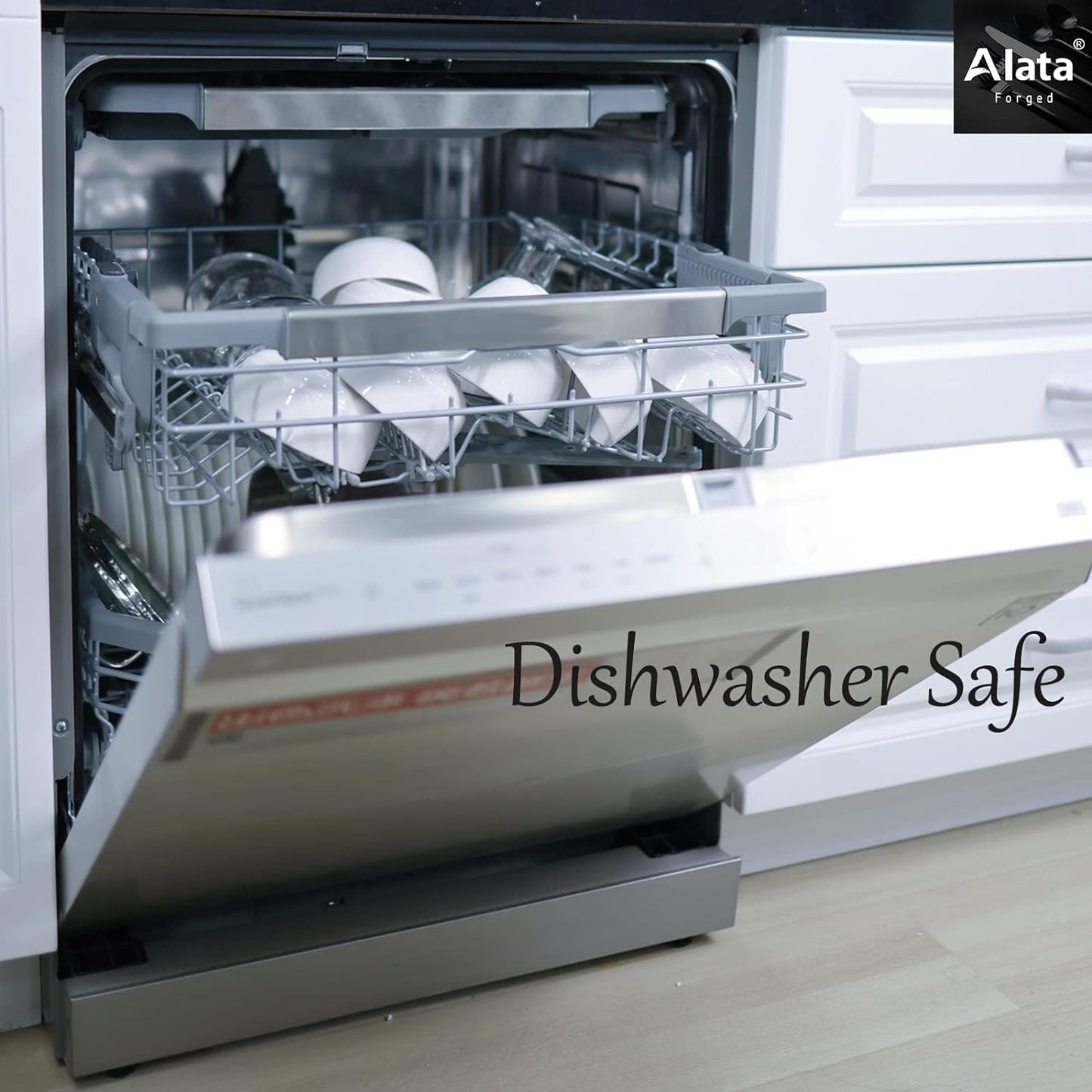 Alata Potter 20-Piece Forged Silverware Set, Service for 4 – Premium Stainless Steel Flatware Set, Modern Design with Satin Finish, Ideal for Home, Kitchen, Party, Camping