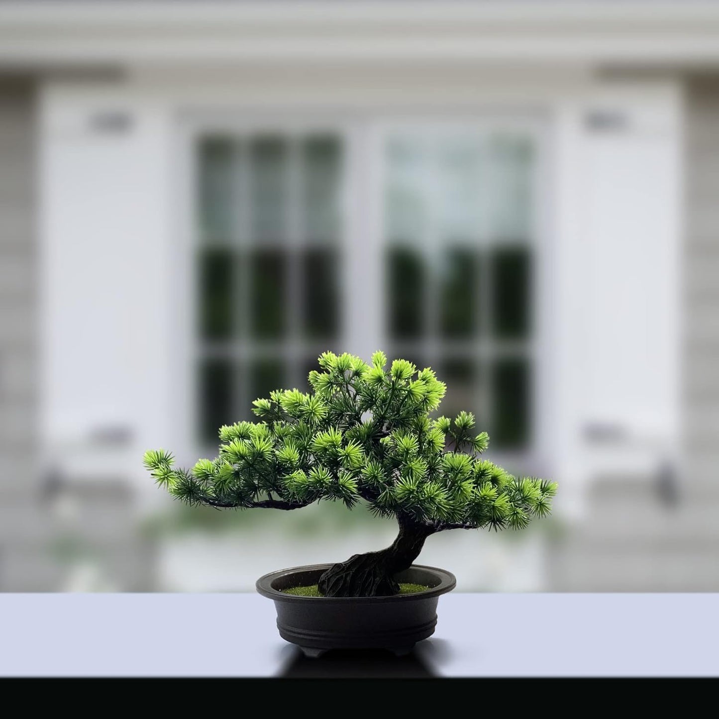 Artificial Plants Greenery Bonsai, Room Decor Fake Bonsai Tree for Home Decor Indoor Bookshelf Office Desk Bathroom Farmhouse Decor, Tall 9.5"