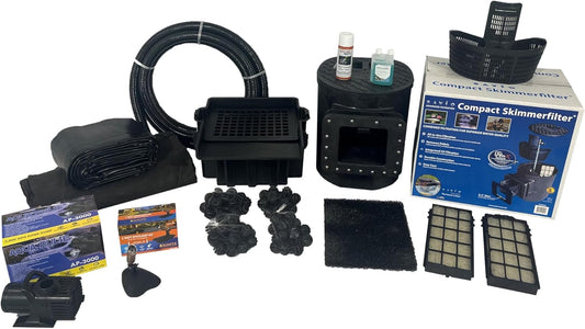 HALF OFF PONDS Savio Select 3,000 GPH Submersible Pump Pond Kit with 10' x 15' PVC Plastic Pond Liner for Water Garden & Koi Pond