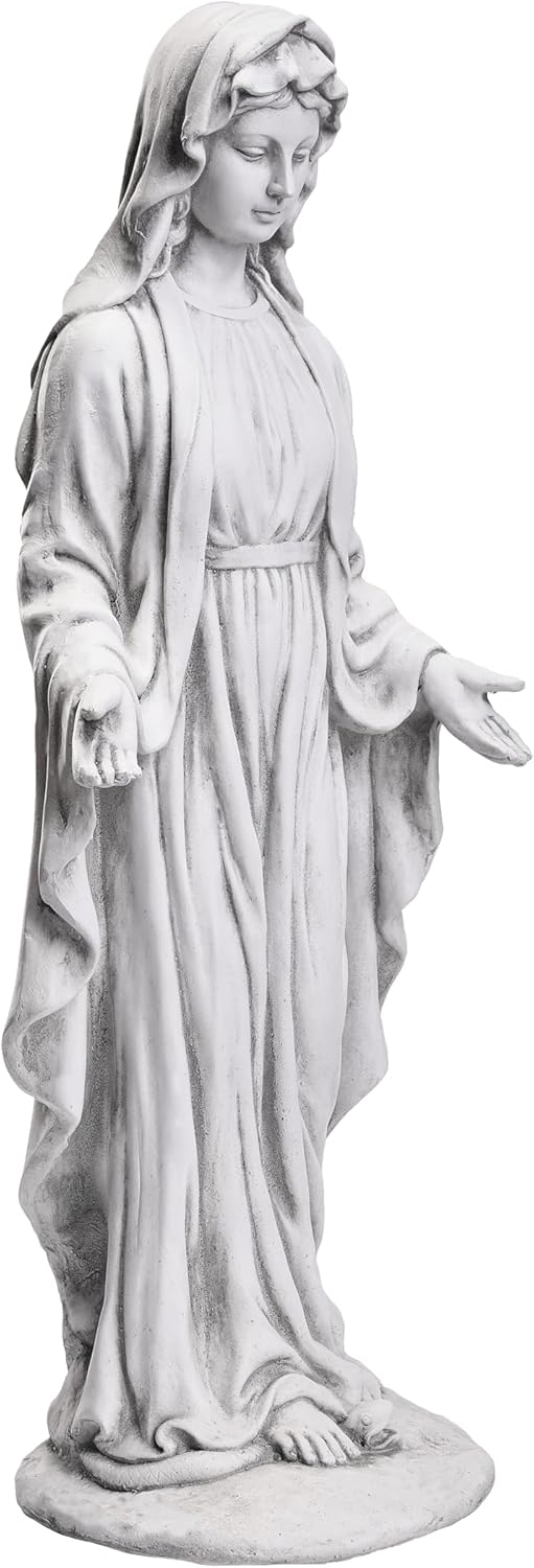 TOETOL Virgin Mary 29.9 Inch Outdoor Statue Religious Blessed Mother Garden Decor Statues Catholic Mother Mary Yard Patio Deck Home Entryway Hallway Sculpture