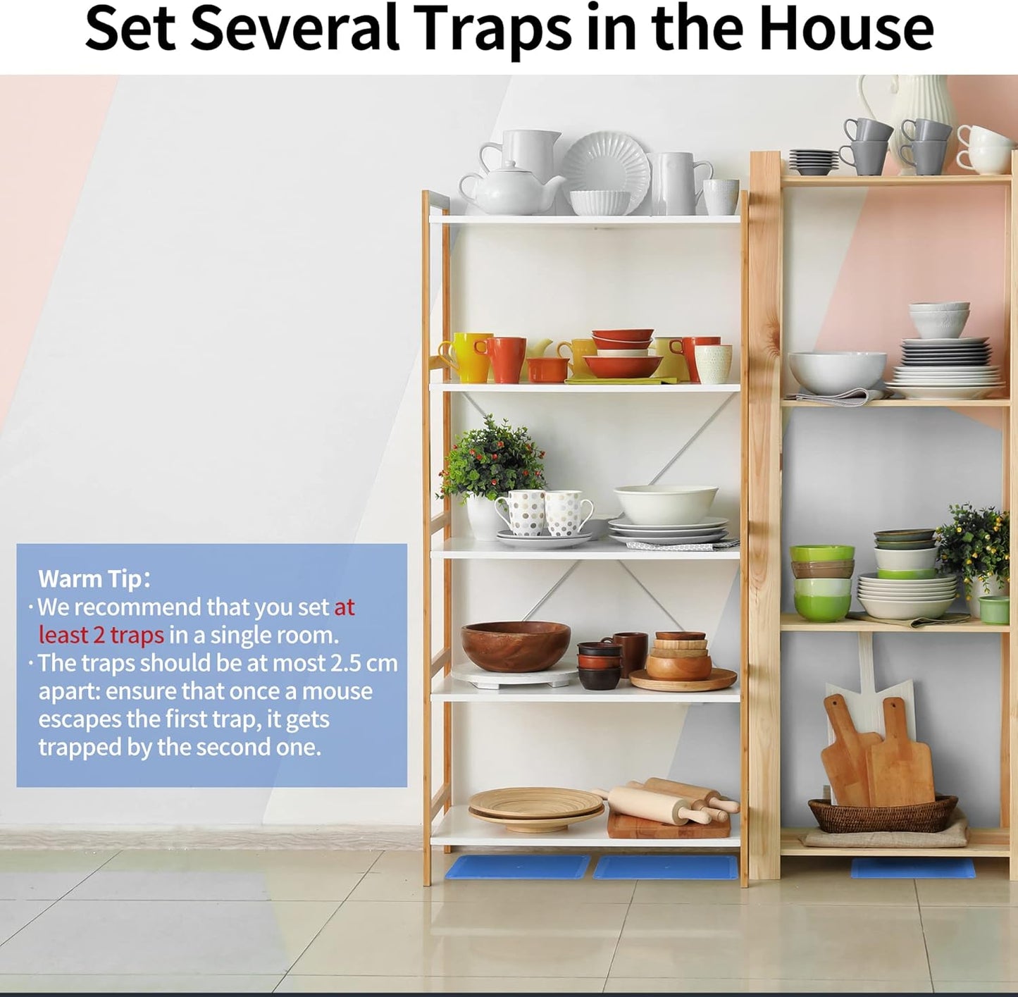 LULUCATCH Super Glue Traps 20 Pack for Mice & Snakes, Larger, Heavier Sticky Traps with Non-Toxic Glue. Sticky Mouse Traps Indoor, Easy to Set, Pet Safe Pest Control