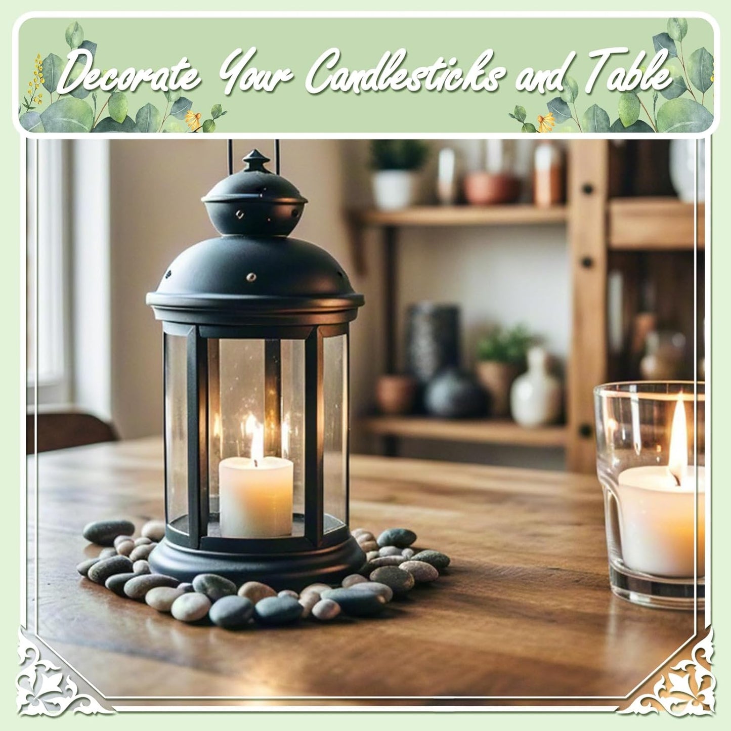 11lbs Black Natural River Rocks, High-Polished Pebbles for Plants Garden, 0.3-0.8 inch Decorative Stones, Ideal for Fish Tank, Vases, Home Decor and Garden Landscaping,Black