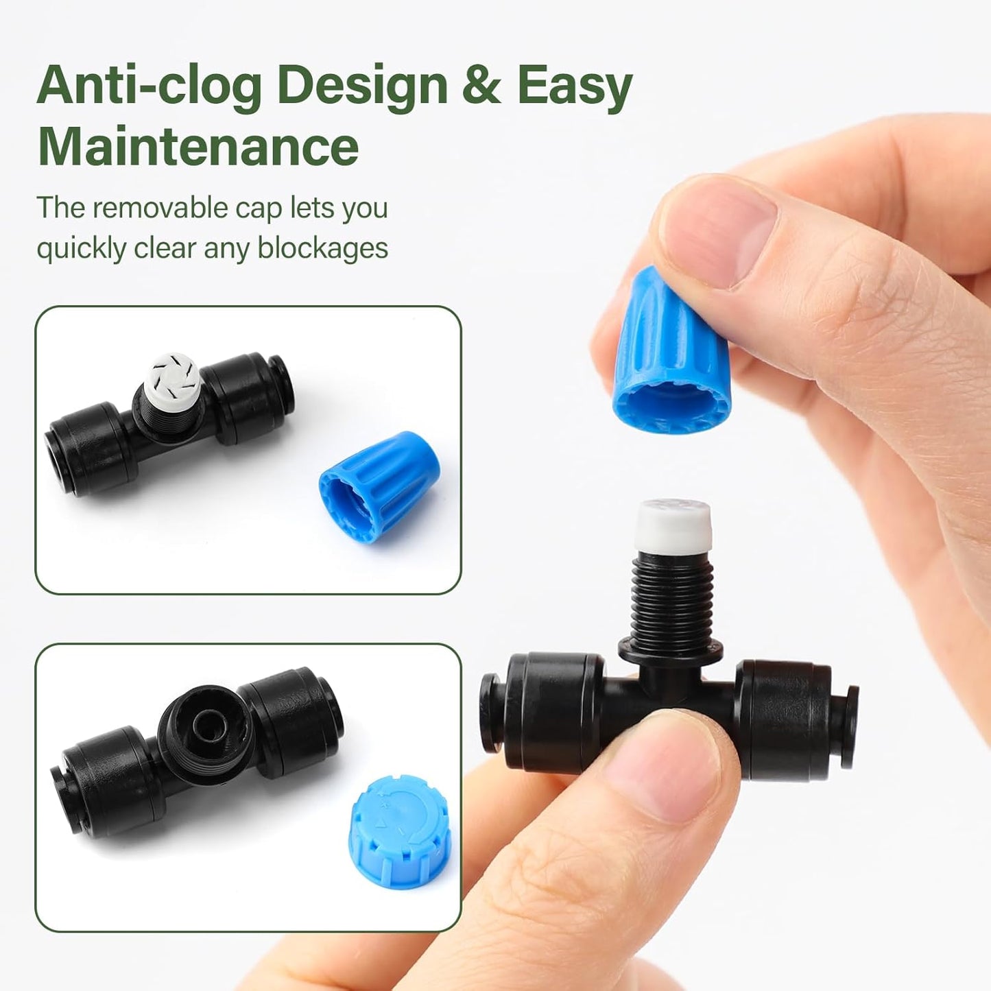 Bonviee 65FT Drip Irrigation System with Quick Connector- New Automatic Drip Irrigation Kits Garden Watering System for Raised Bed Garden Greenhouse with 1/4'' Tubing, Drip Emitters, Connectors