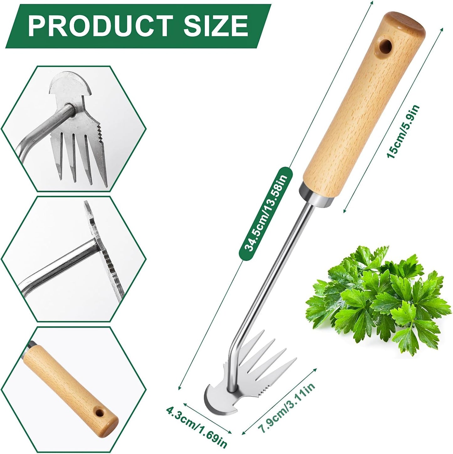 Hand Weeder Tool Garden Weeding Tool, Uprooting Weeding Tool Gardening Weeder Tool, Stainless Steel Gardening Tools for Yard and Garden, 2 Pcs