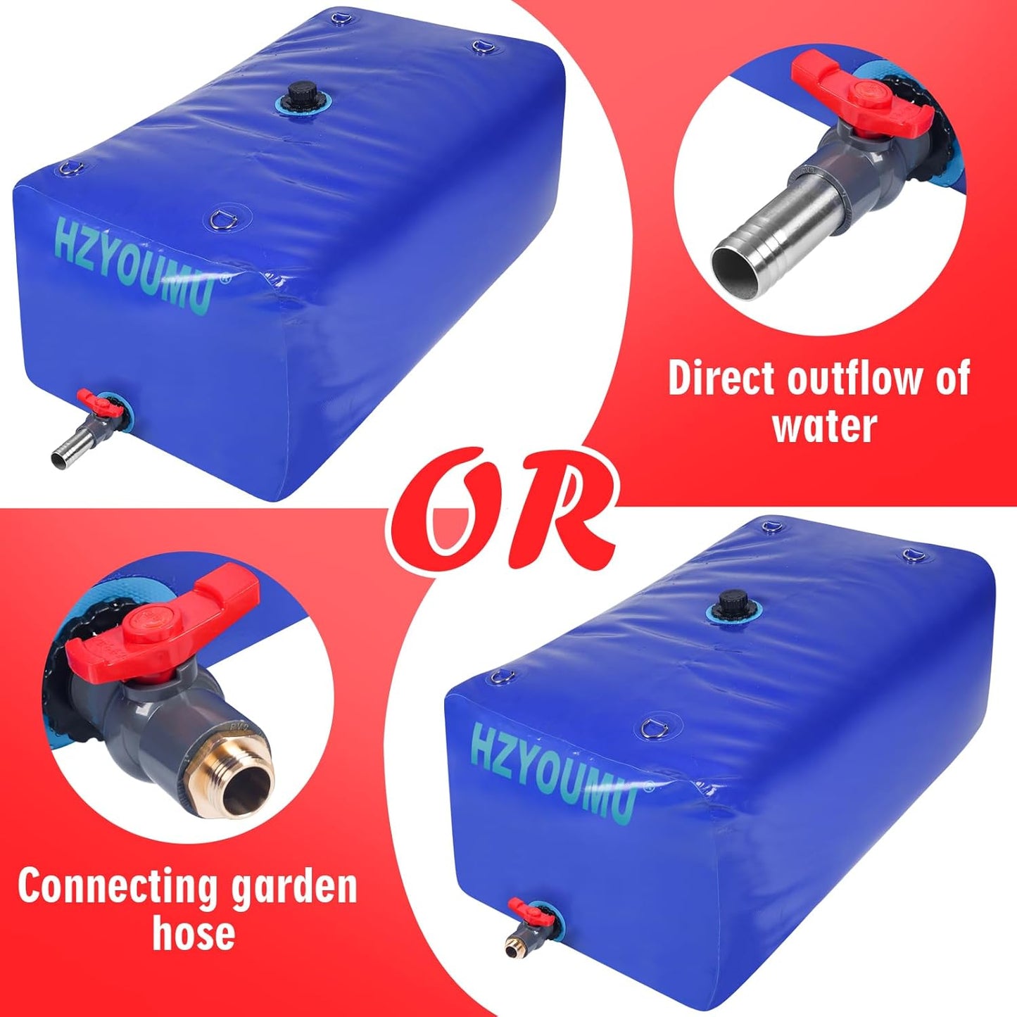 Water Tank 400L/100G Water Bladder Storage Container Foldable Portable Large Capacity Soft Bag Suitable for Outdoor Easy to Carry Out