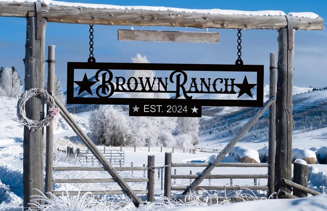 Custom Metal Family Name Farmhouse Sign, Last Name Sign for Farm, Farm Address Sign, Ranch or Farm Signs Indoor Outdoor Personalized, Farmhouse Signs Wall Decor, Farm Sign,