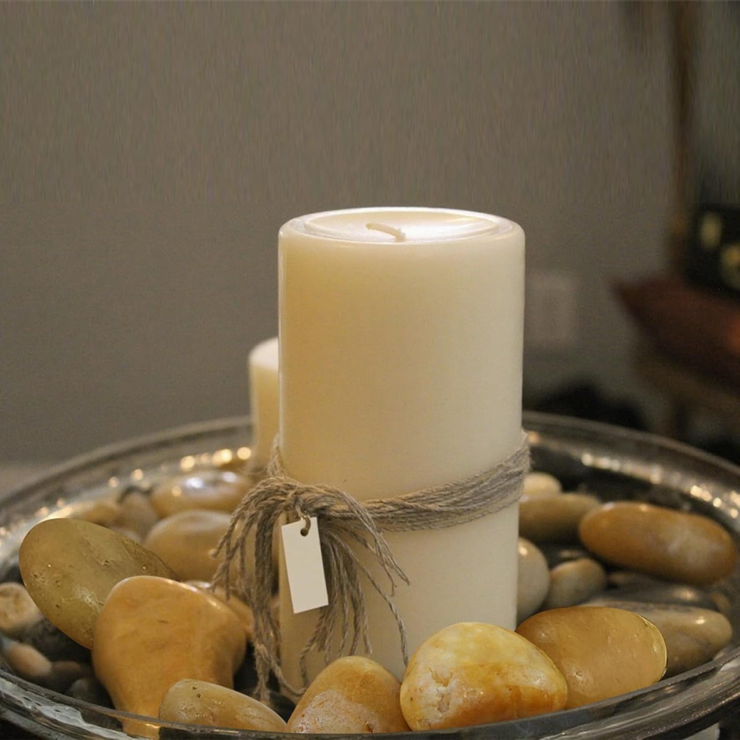 10 lbs Yellow River Rocks, 2-3 Inch Polished Pebbles for Indoor Plants, Decorative Rocks Stones for Landscaping, Vases, Aquariums, Fountains, Pathways, Backyard and Garden