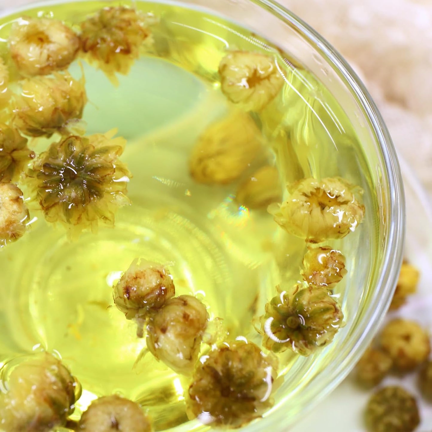 FullChea - Top Grade Chinese Chrysanthemum Tea - 3.52oz/100g - Premium Natural Dried Chrysanthemum Flower - Tai Ju Herbal Tea Loose Leaf - Non-GMO - Caffeine-free - Sweet & Fresh