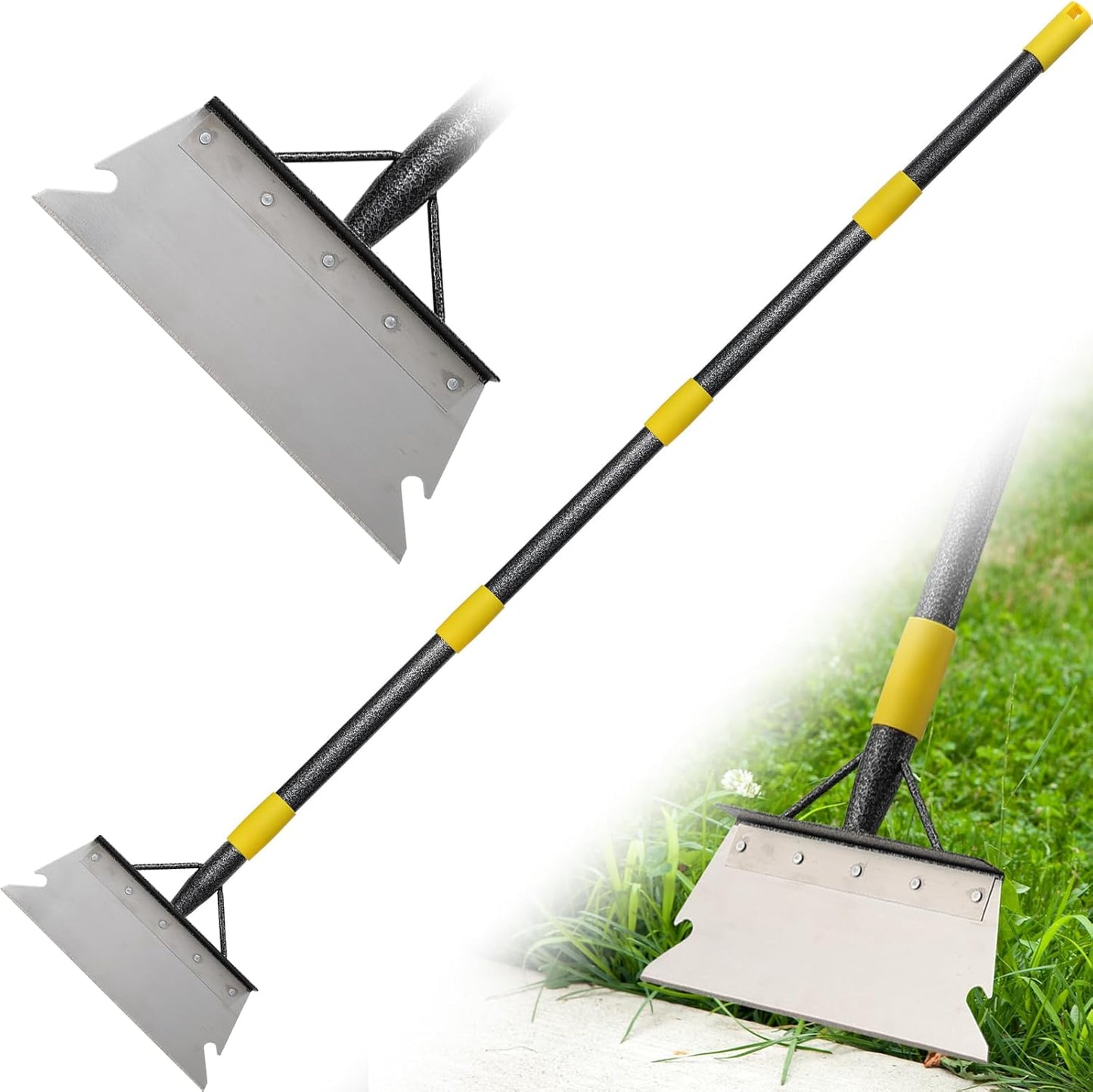 Garden Shovel, 60" Heavy Duty Floor Scraper with Adjustable Long Handle, Multifunctional Cleaning Flat Shovel, Landscaping Tools for Lawn Edging, Ice Scraper, Snow Shovel