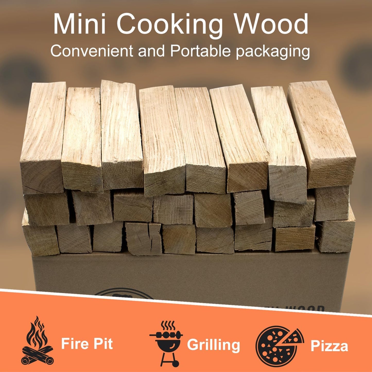 Kiln-Dried Oak Wood for Pizza Ovens, 8-Inch Barkless Logs, Ideal for Ooni, Gozney, Solo Stove, and Other Wood-Fired Pizza Ovens- Approx. 15lbs