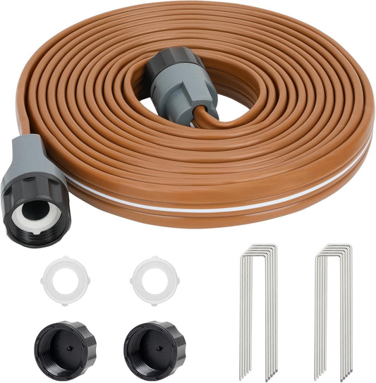 LINEX Sprinkler Soaker Hose 20 ft for Garden, Watering Hose with Holes, High-Efficiency Sprinklers System for Lawn and Garden with Staples