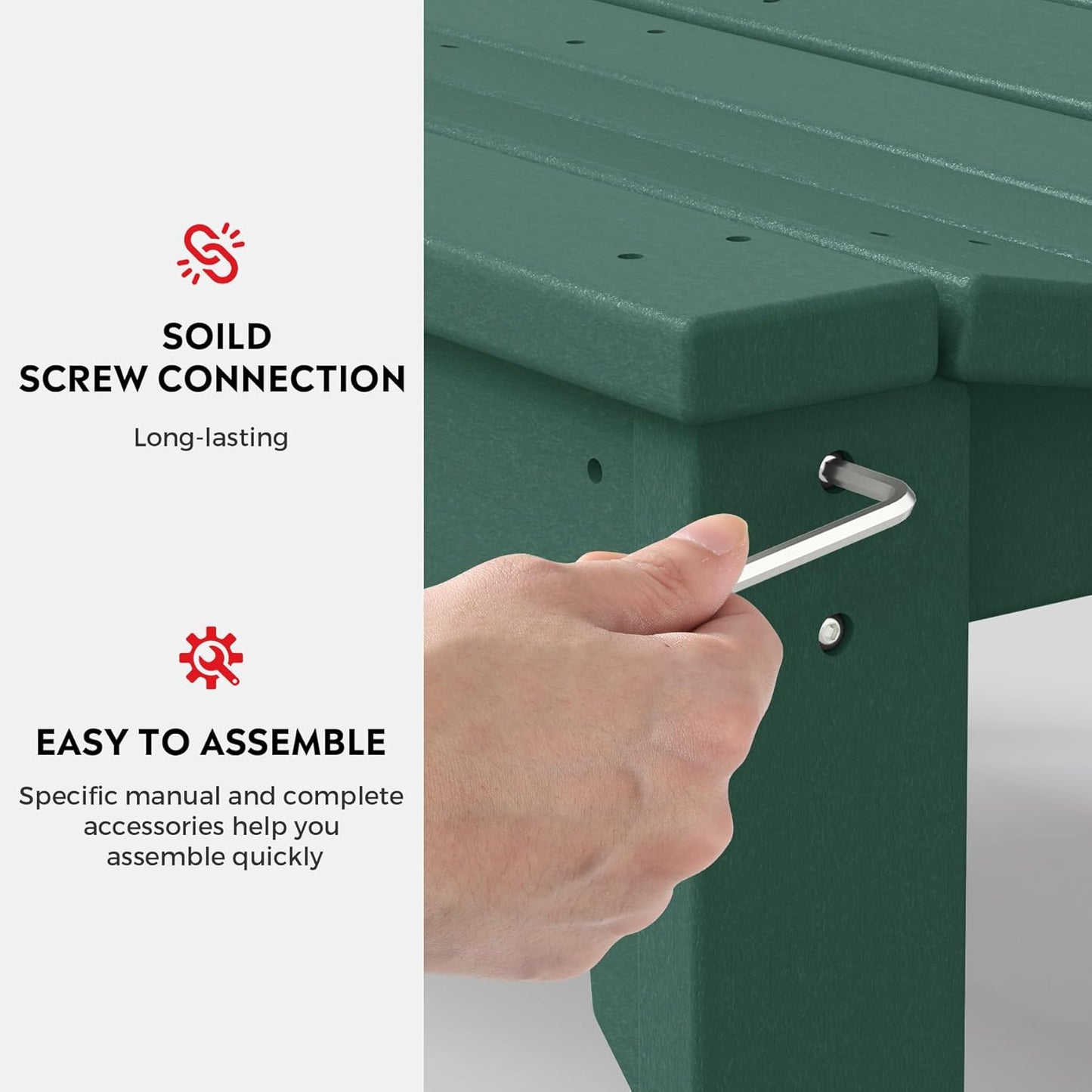 Outdoor Benches Weatherproof, All Weather Resistant Park Bench Poly Lumber Backless Garden Bench Seat for Entryway Front Porch, Dark Green