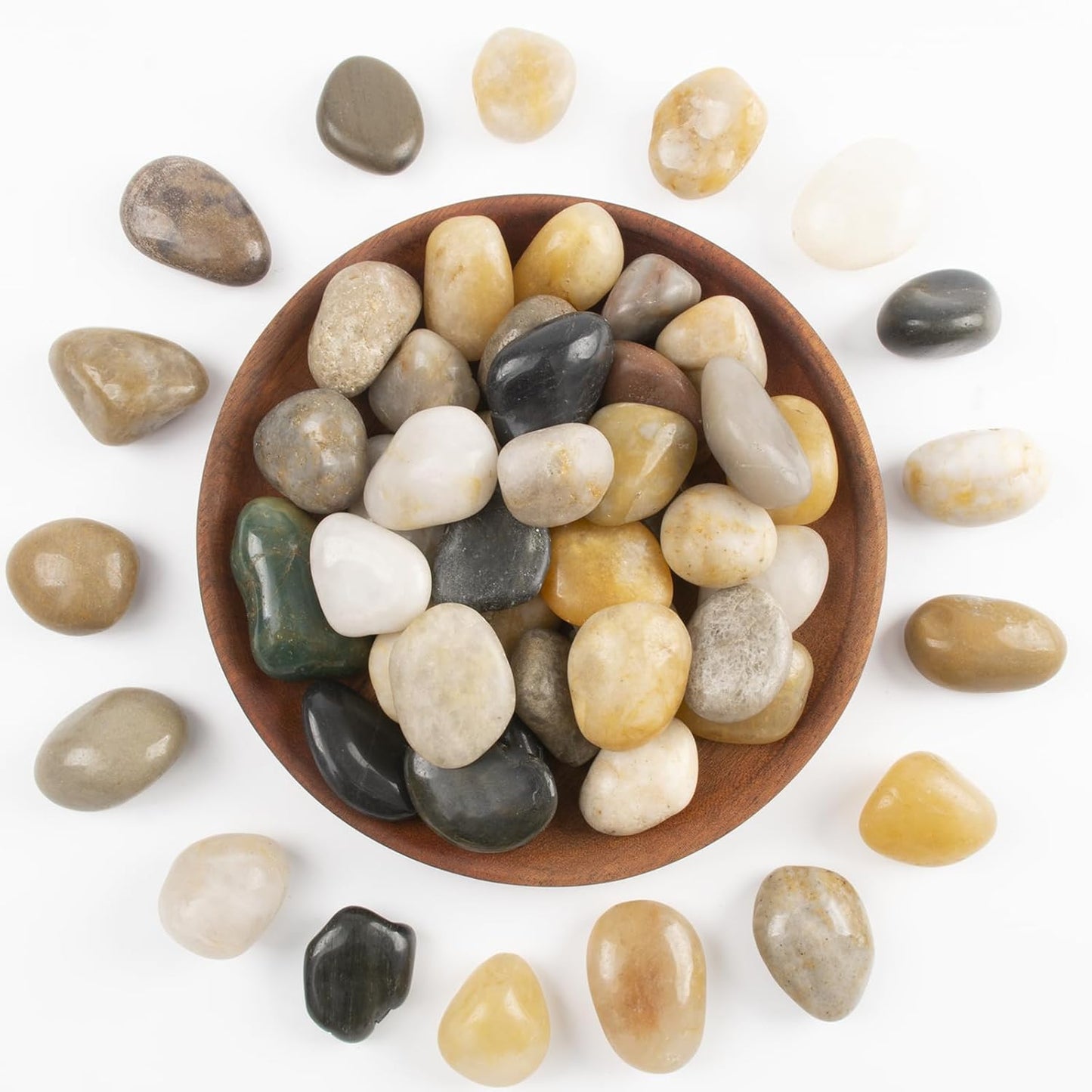 10lbs 0.5-1 Inch River Rocks, Decorative Mixed Pebbles for Garden Landscaping, Indoor Plants, Fish Tanks, Vases, and Succulents – Ideal for Home Decoration and Outdoor Gardens (Mixed, Weight: 10 LB)