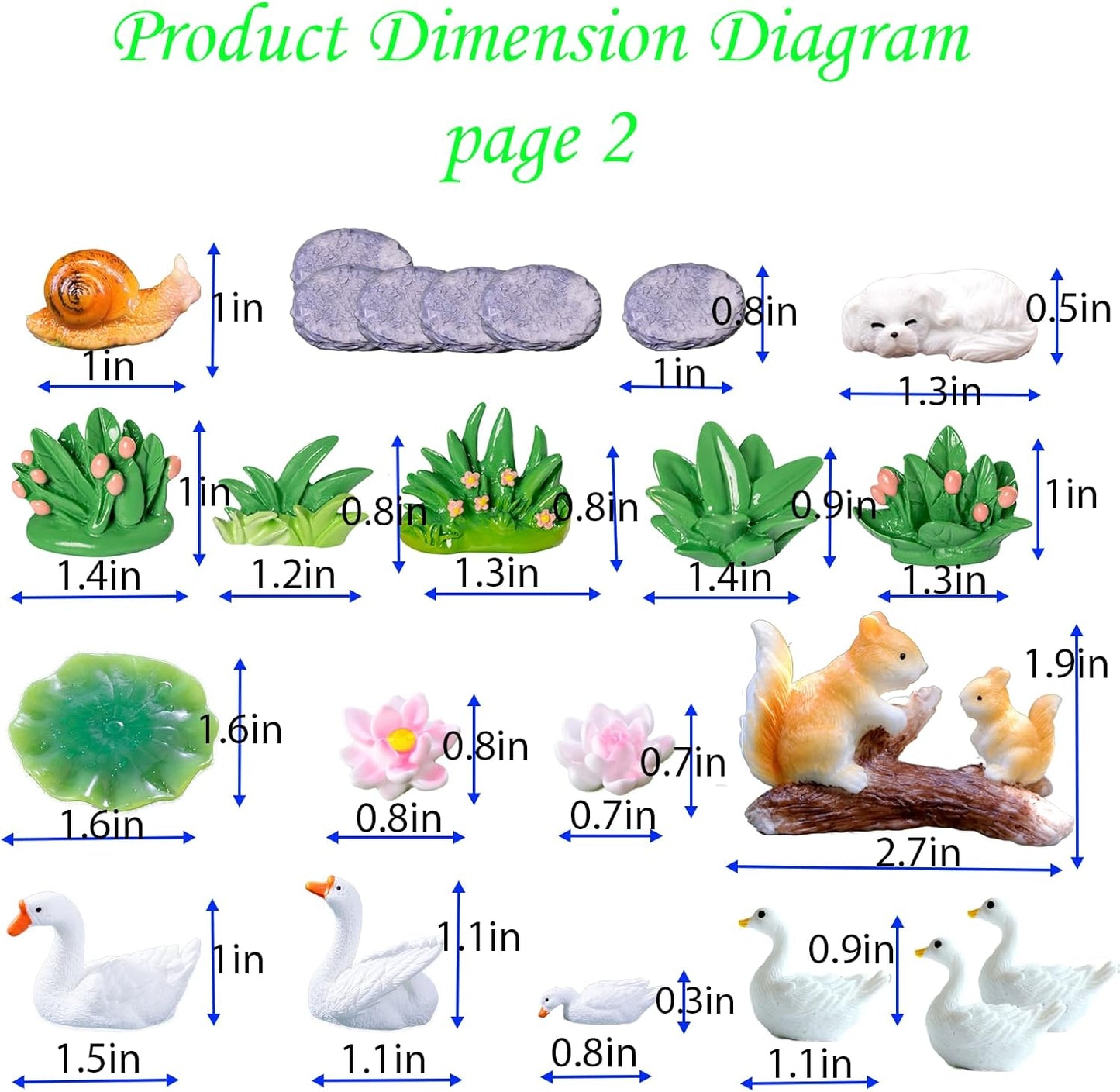 Miniature Fairy Garden Accessories, 36 Pieces Miniature Resin Figurines for Plant Pots, Backyard, Lawn, Micro Landscape, Dollhouse, Terrarium
