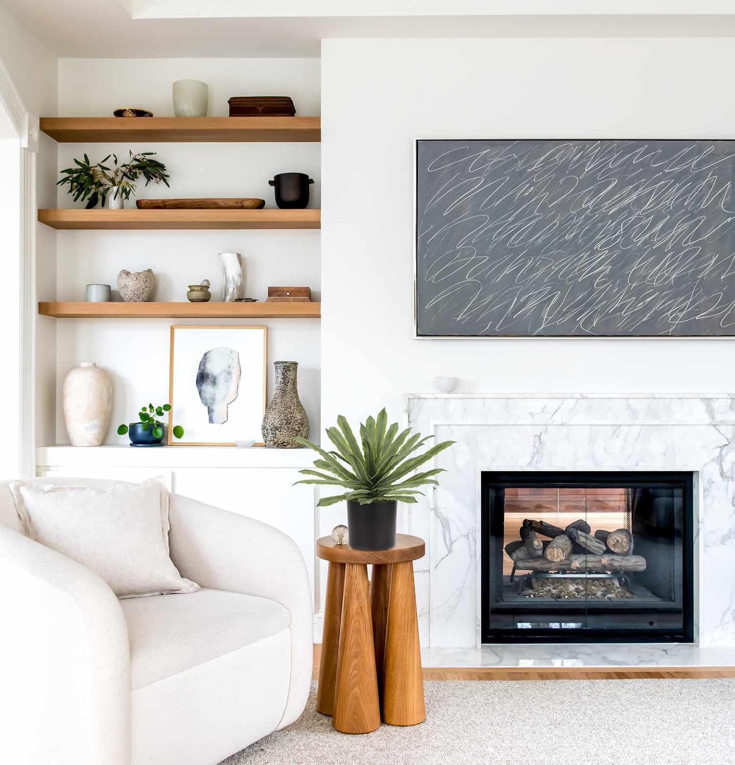 Briful Artificial Potted Plant 13 Inch Fake Plants with Pot Faux Agave Plants for Home Office Floor Table Bathroom Kitchen Decor Indoor Outdoor (Green)