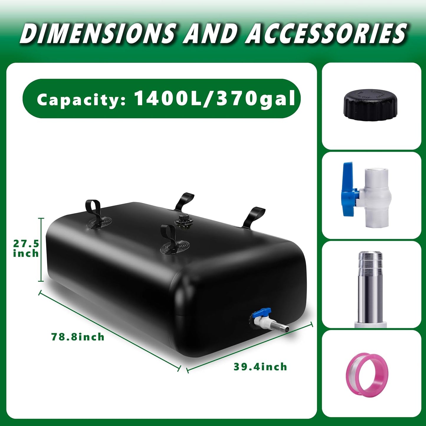 MXQMKL 1400 L/370 gal Water Bladder Storage Containers, Foldable Portable Water Tank Large Capacity Soft Water Bag, Drought Resistance, Fire Prevention, Emergency Water