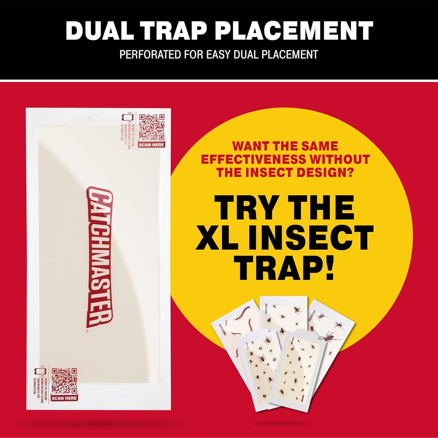 Catchmaster Crawling Insect Trap XL Giant Glue Traps 20-PK, Adhesive Bug Catcher, Spider, Cricket, Ant & Roach Traps for Home, Bulk Insect Glue Boards for House & Garage, Pest Control for Home