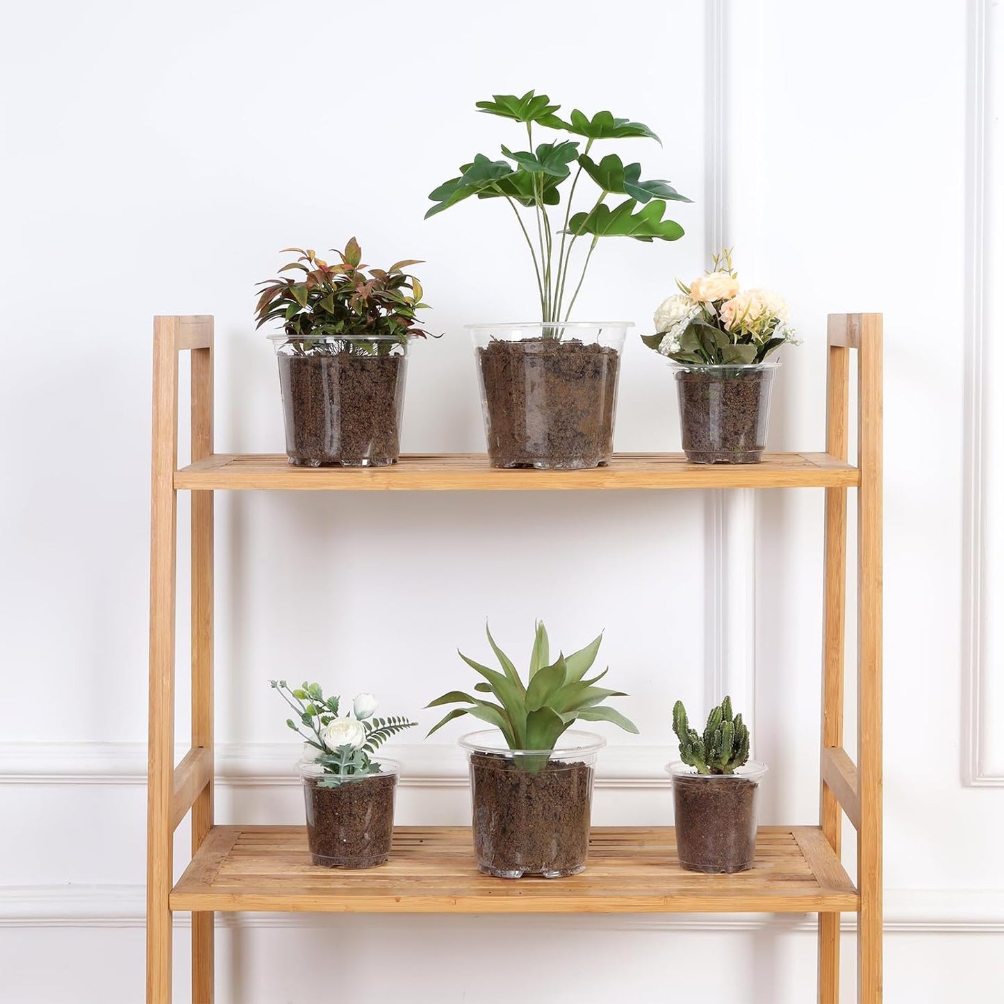 JERIA 30 Pack 5/4/3.5 Inch Clear Nursery Pots with Drainage Holes, Clear Plant Pot for Planting, Transparent Plastic Plant Pots,Durable Seed Starting Pot for Succulents