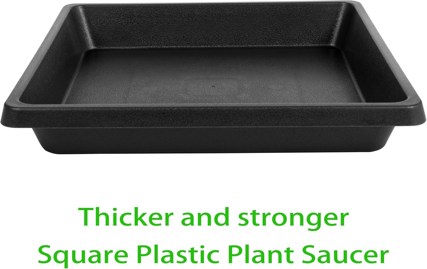 Square Plant Saucer 18 Inch 2 Pack, Extra-Deep Large Saucers for Potted Plants, Plastic Plant Trays for Indoors No Holes, Plant Water Catcher Tray, Flower Pot Drip Trays Plant Plate