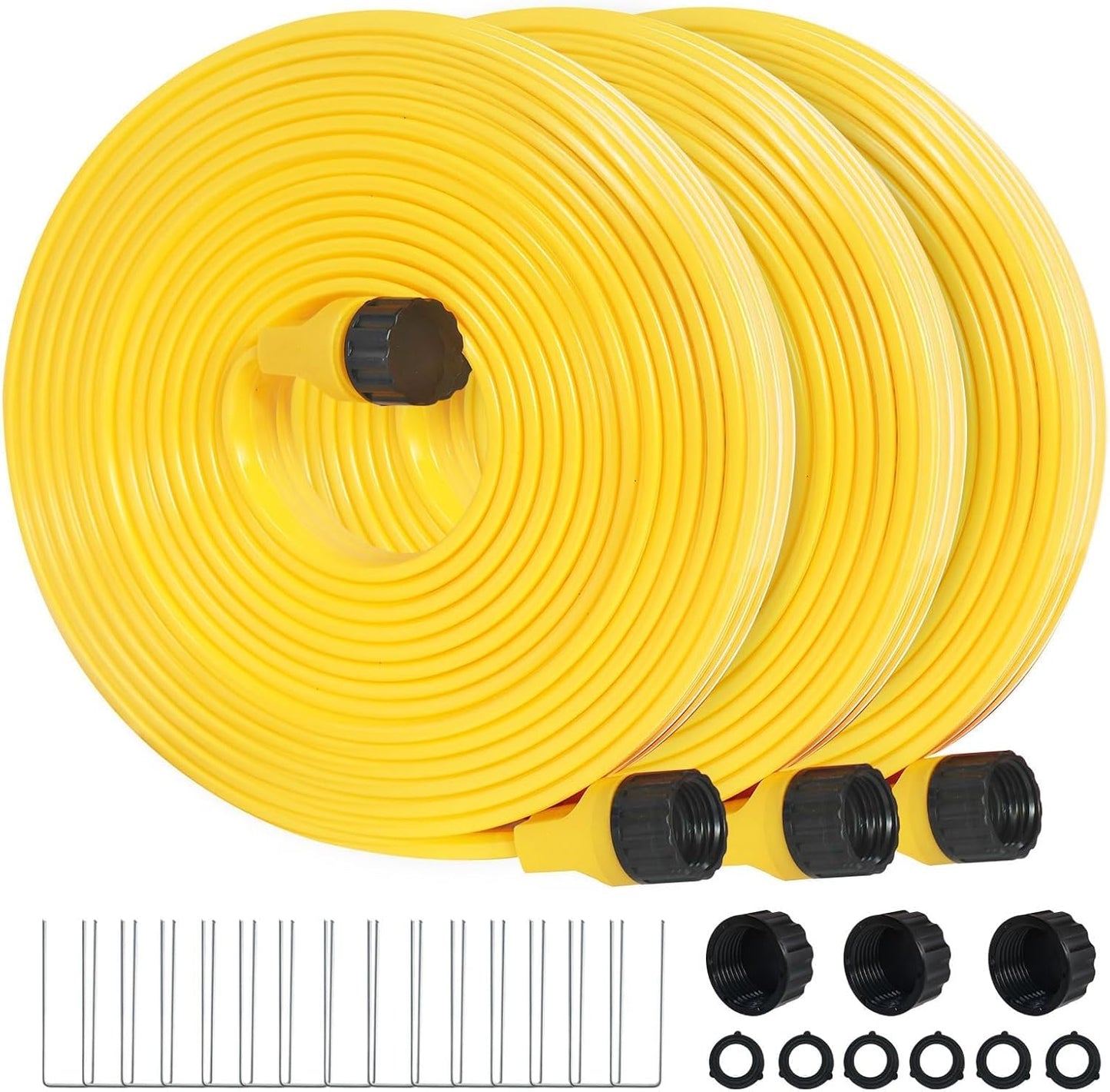 3-Pack Sprinkler Soaker Hose 25 ft (75 ft Total) – Flexible Sprinkler & Drip Irrigation System for Lawn, Garden & Yard Watering, Heavy-Duty, Leak-Proof & Easy to Use