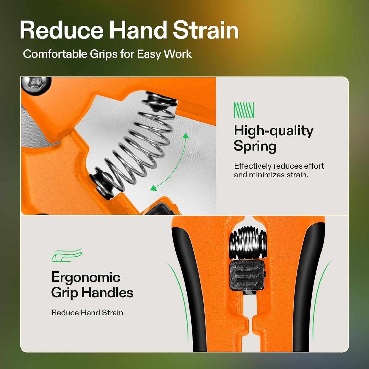 VIVOSUN 6-Pack 6.5 Inch Gardening Scissors Hand Pruner Pruning Shear with Straight Stainless Steel Blades Orange