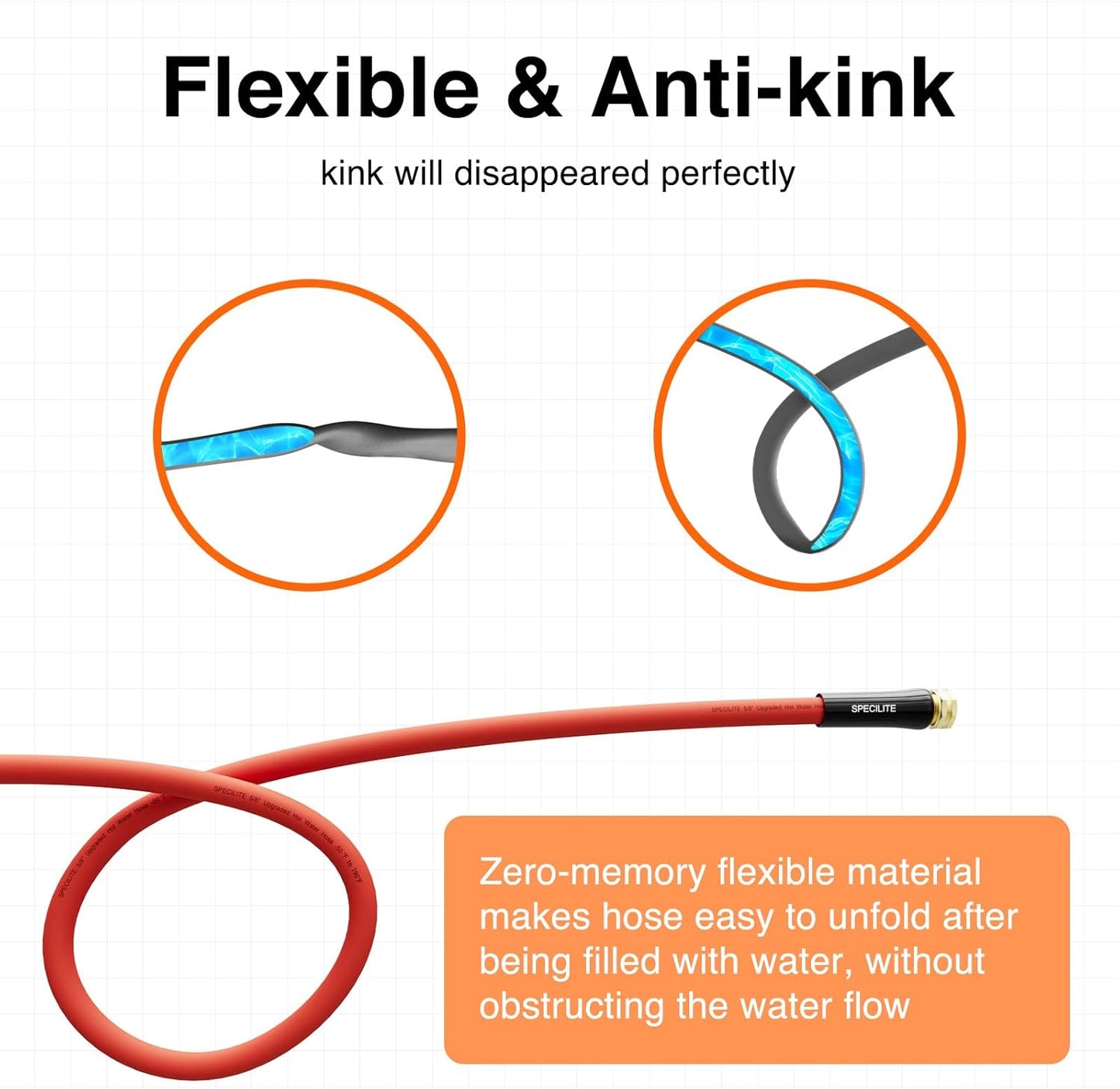 5/8" Hot/Cold Garden Water Hose 200 ft, -50℉-190℉,Flexible & Lightweight With 3/4" Brass Fittings for Yard, Outdoor, Farm, Red