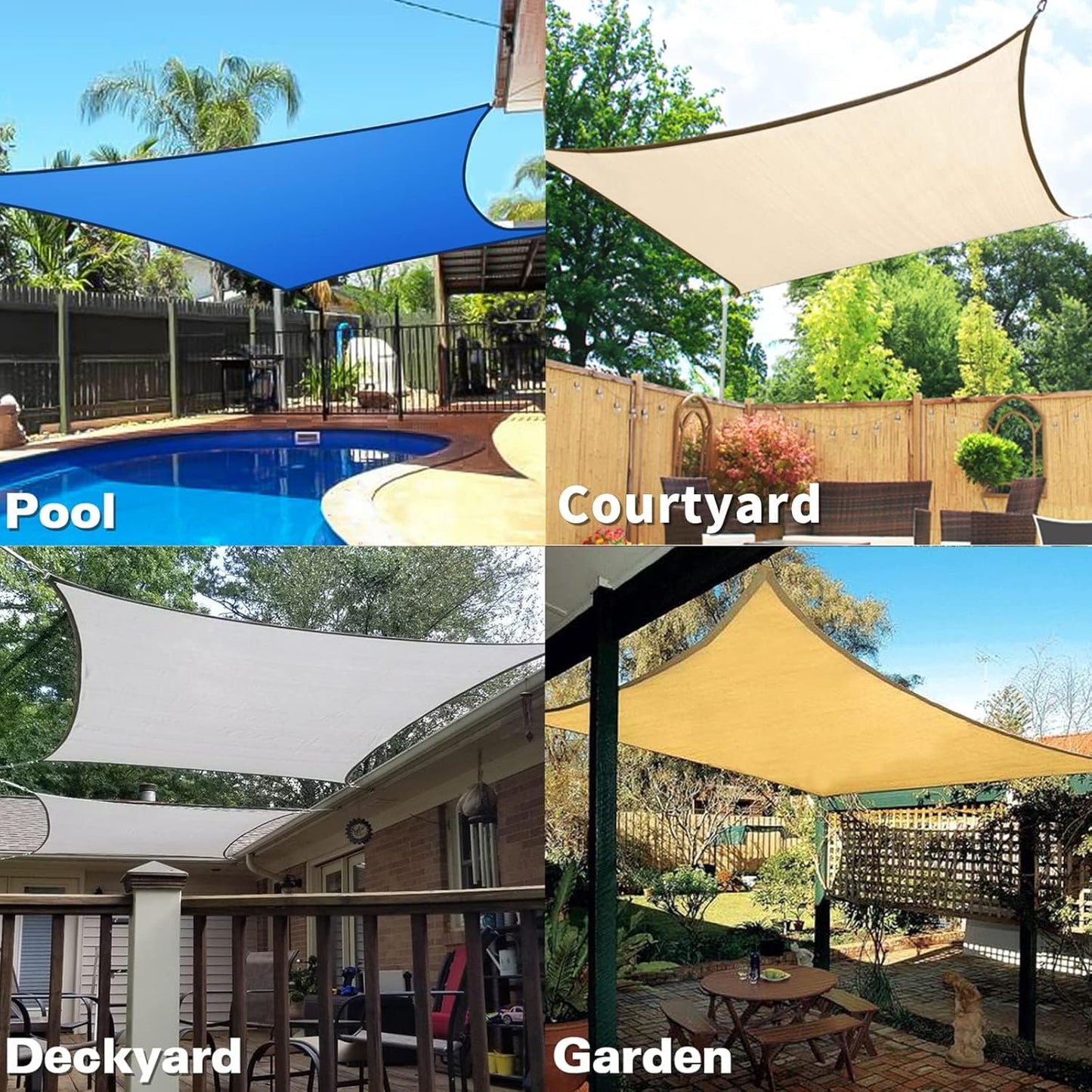 KANAGAWA Sun Shade Sail Curved 24'X24' Sand Rectangle Outdoor Shade Cover UV Blovk Canopy for Patio Garden Backyard Heavy Duty Permeable 185GSM (We Make Custom Size)