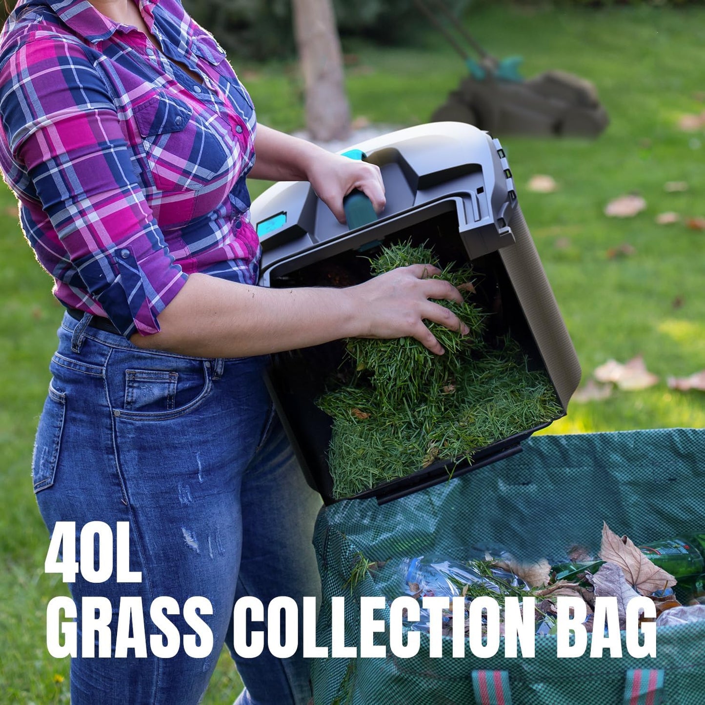 Electric Lawn Mower Cordless, 2x20V 16 inch Push Lawn Mower with 6-Position Cutting Height Adjustment, 2x4.0Ah Battery & Dual Charger Included