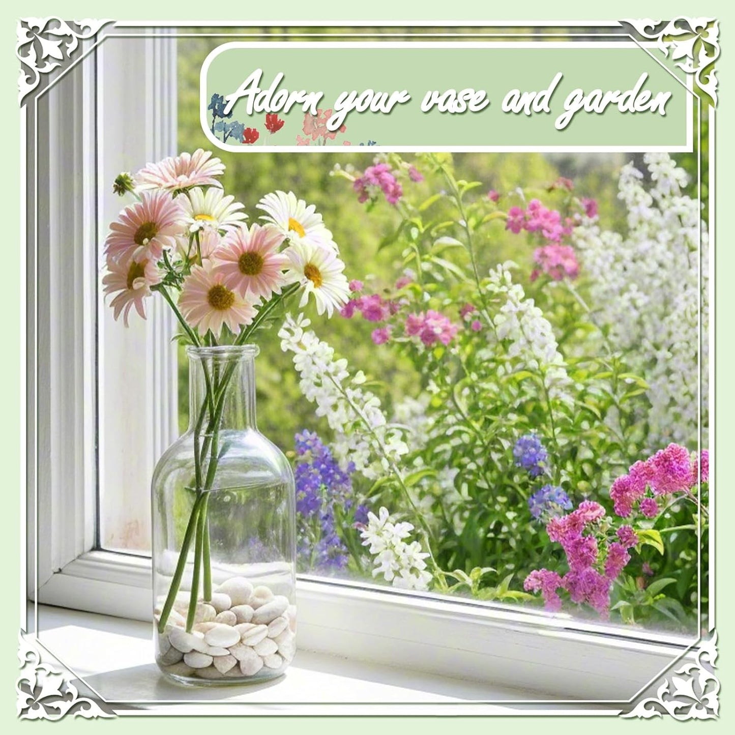 5lbs Natural River Rocks, Polished Pebbles for Plants Garden, 0.3-0.8 inch Decorative Jade Stones, Ideal for Fish Tank, Vases, Crafting, Home Decor and Garden Landscaping Rocks,Jade