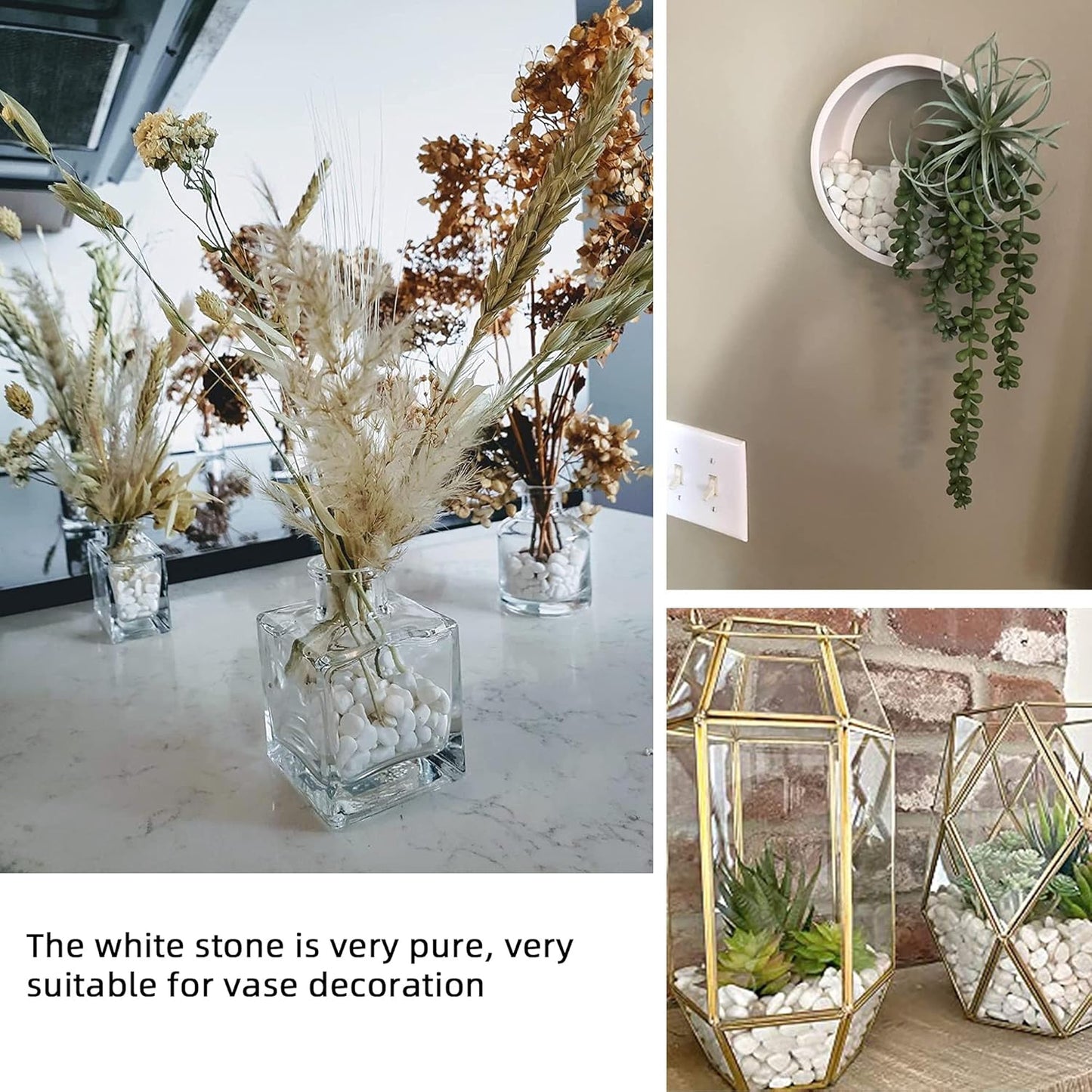 Anothera 18-lb Bulk Bag White Pebbles 1/2" Size Aquarium Gravel Outdoor Garden Paving Plant Decorative Stones…