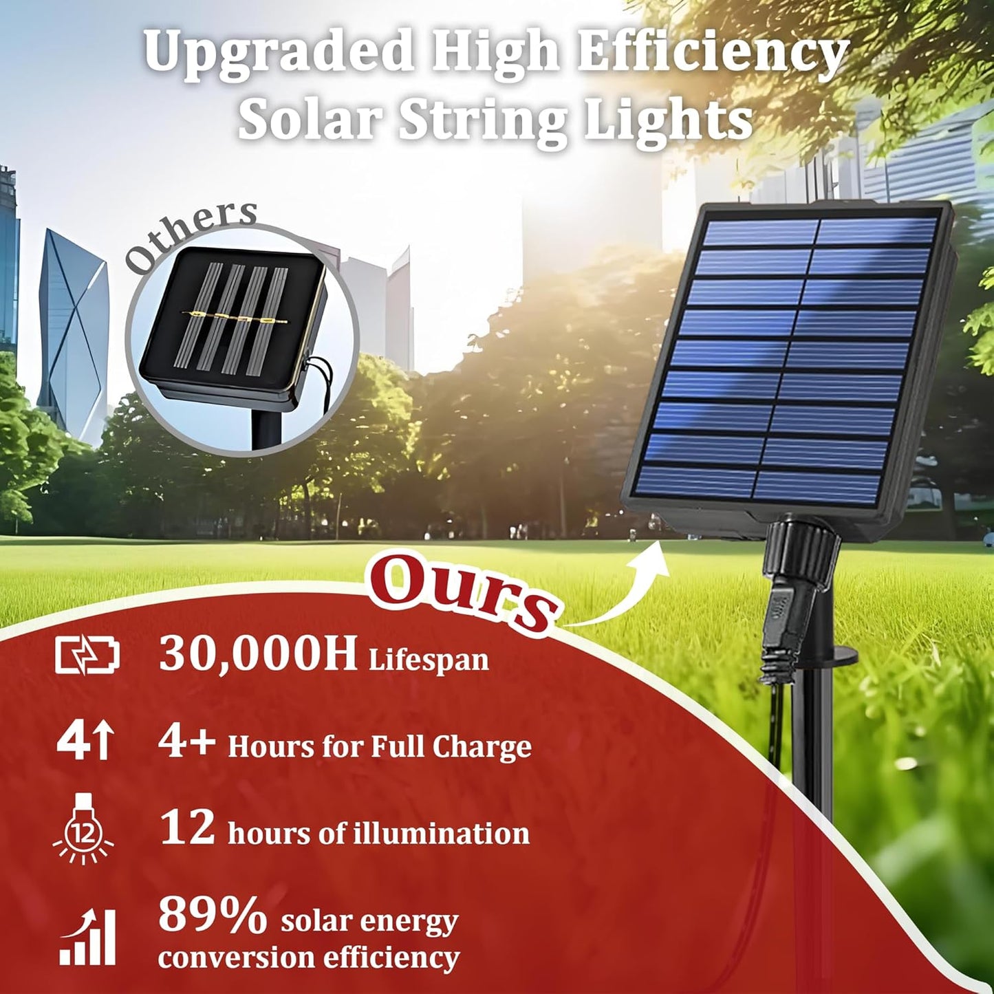 2-Pack 200FT Solar String Lights for Outside, 600 LED Extra-Bright Solar Light Outdoor with 19 Modes & Timer, Waterproof Fairy Solar Lights for Garden Patio Tree Christmas Decorations Red & Green