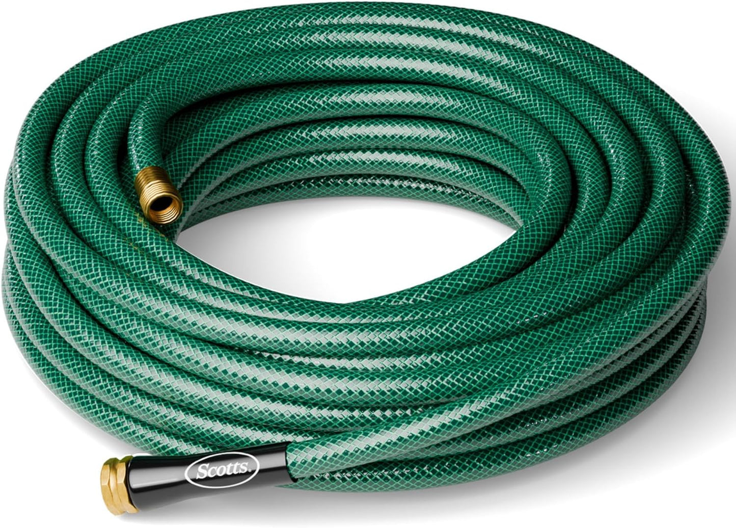 Scotts 75 ft. Garden Hose – 5/8 in. Diameter, 4-Ply Construction, 300 PSI, High-Pressure, Easy-to-Coil Water Hose with Crush-Resistant Couplings, Easy to Connect for Lawn and Garden Use