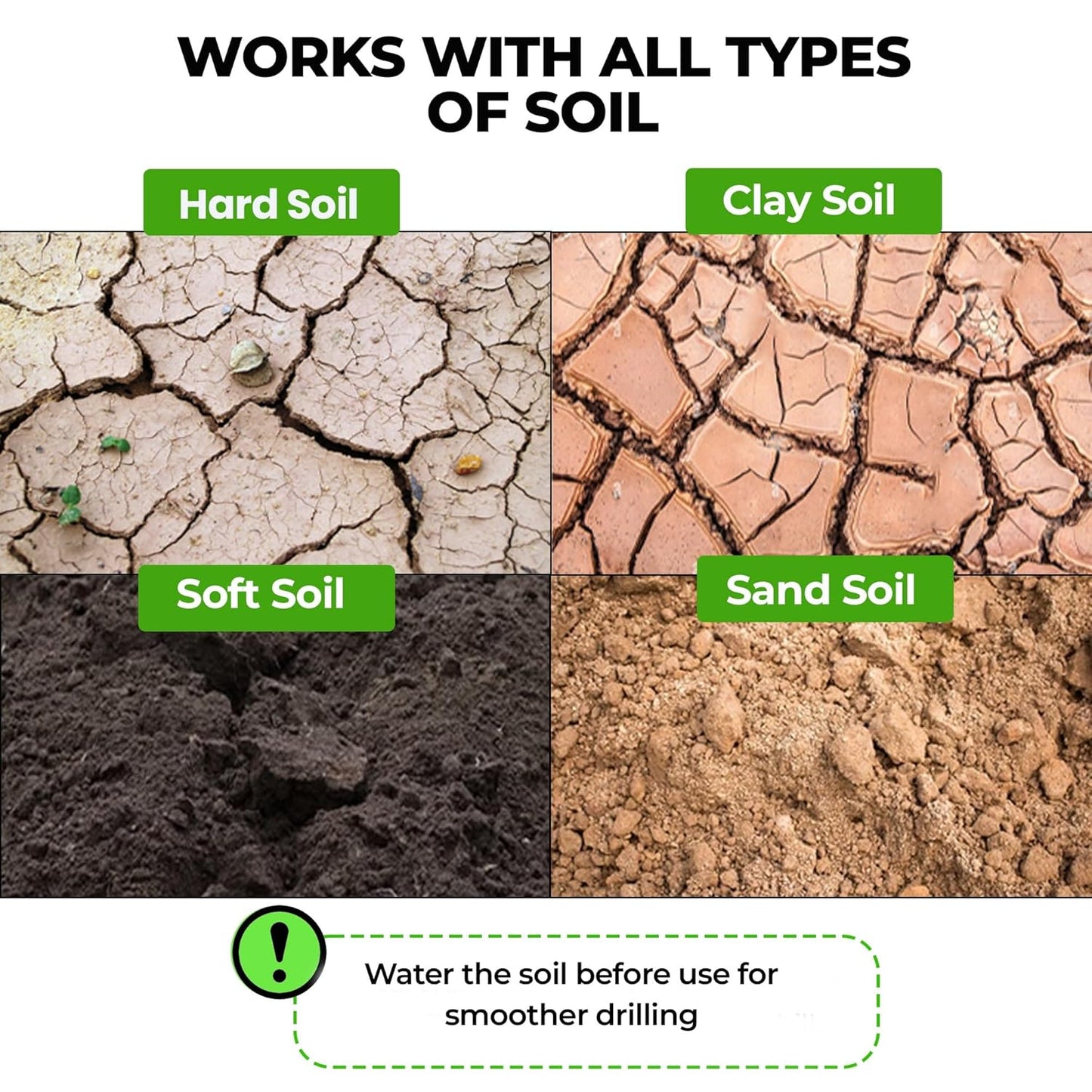 K-Brands Auger Drill Bit for Planting – 1.6 x 16 Inch - Garden Spiral Hole and Bulb Planter Tool for Umbrella Holes - Compatible with 3/8 Inch Hex Drive