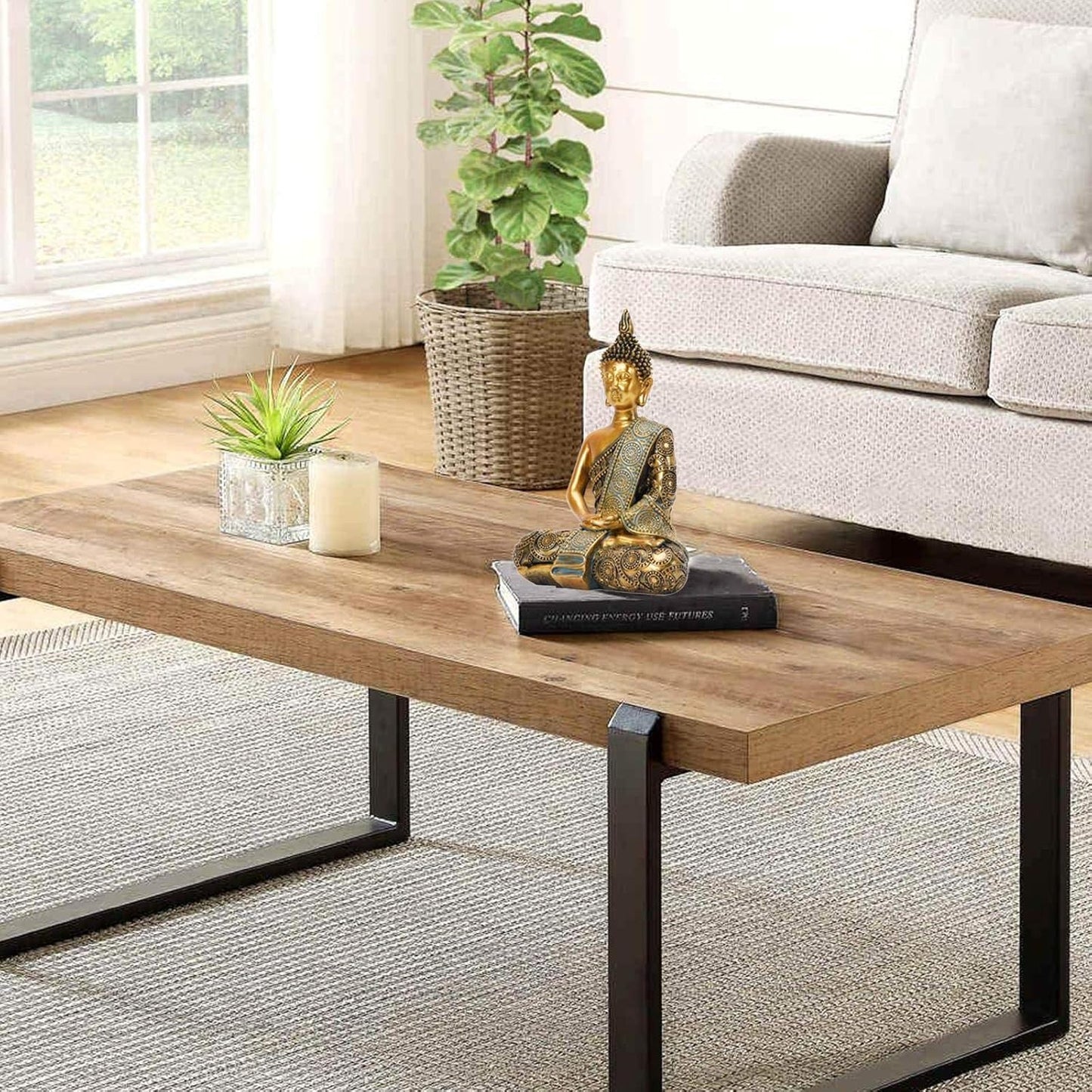 Nacome Meditating Seated Thai Buddha Statue Praying Collectibles Figurines,Zen Garden Buddha Sculpture-Indoor/Outdoor Decor for Home,Porch Yard Art Decoration,polyresin,Gold Buddah,Gift