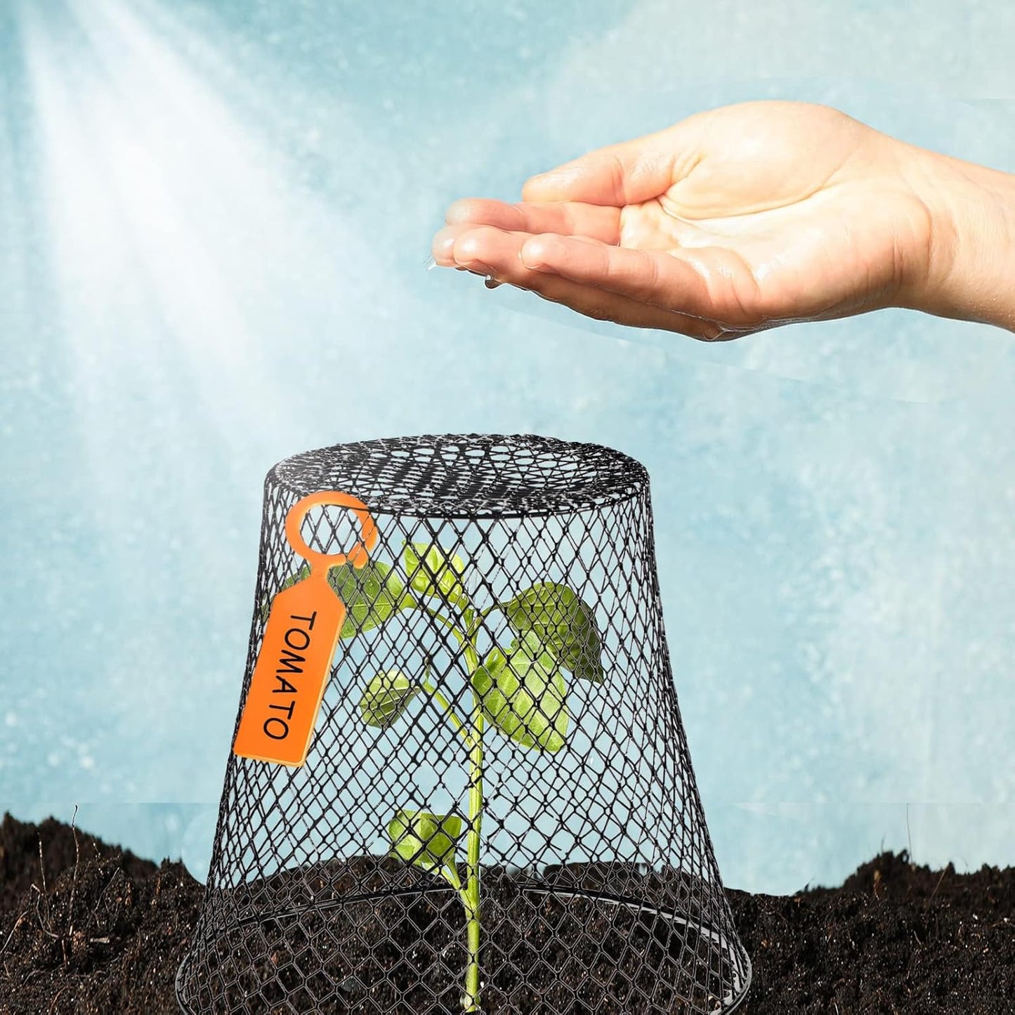 10 Pcs 11inch Chicken Wire Plant Covers,Green Wire Garden Cloches Chicken Wire Cloche Plant Protector Metal Heavy Duty Garden Plant Cloche for Keeping Bunnies Chicken Squirrels Birds Other Out