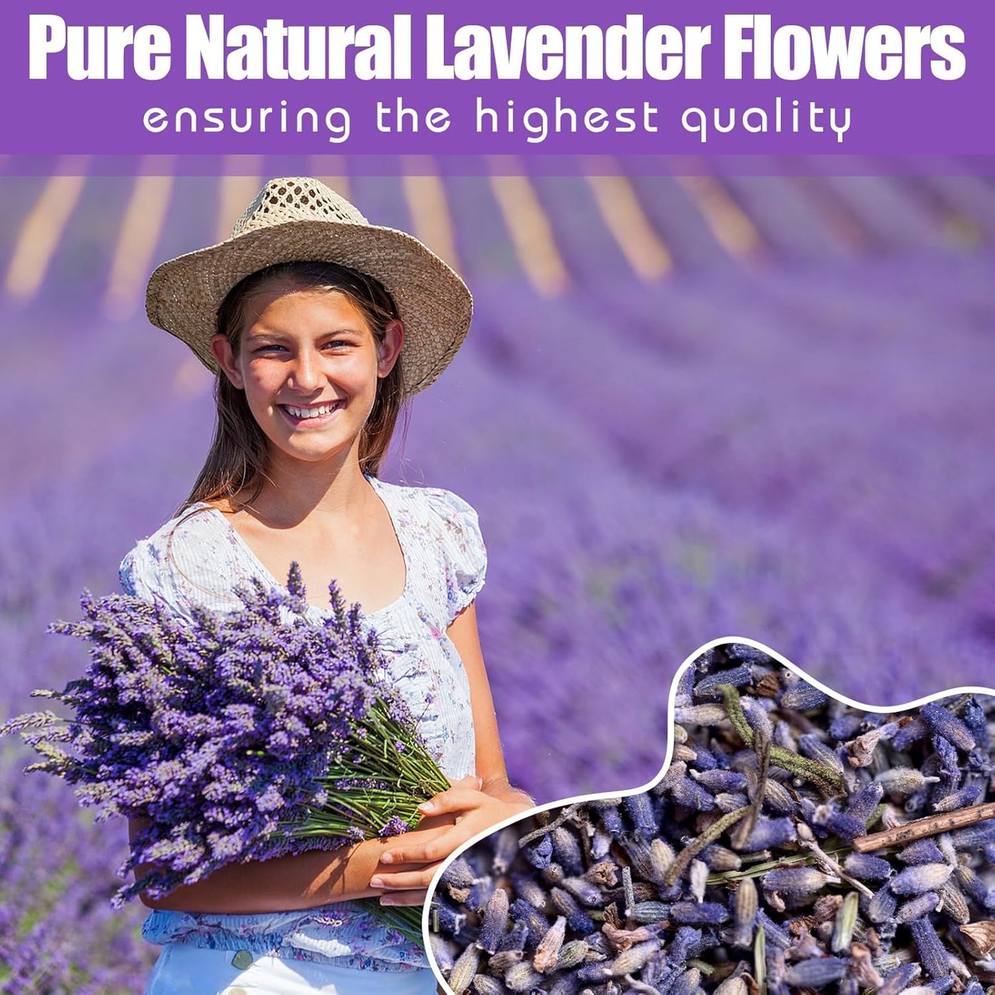 Dried Culinary Lavender Flowers - Food Grade Lavender Buds for Tea, Baking, Potpourri, Home Fragrance & Sachets, Edible Flowers - Gluten Free (16 oz)