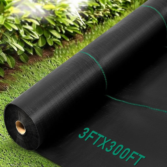 KAKO 3x300FT Weed Barrier Fabric Heavy Duty, Weed Barrier Landscape Fabric, Garden Weed Barrier Fabric, Garden Weed Barrier Fabric Weed Cloth for Garden Fabric, Landscaping Fabric, Driveway Fabric