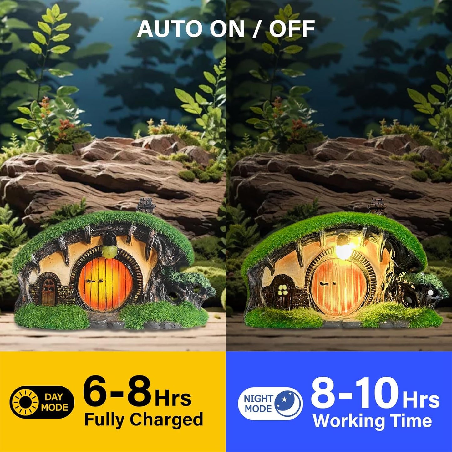 Solar Outdoor Garden Figurine Light, Solar-Powered Statue Lights for Garden & Yard Decoration, Cottage-Themed Outdoor Sculptures for Home & Landscape Accent