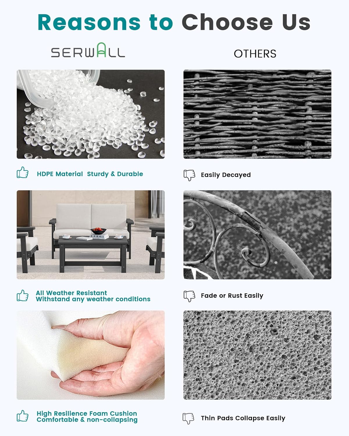 SERWALL Outdoor Loveseat, Grey Frame and Khaki Cushion